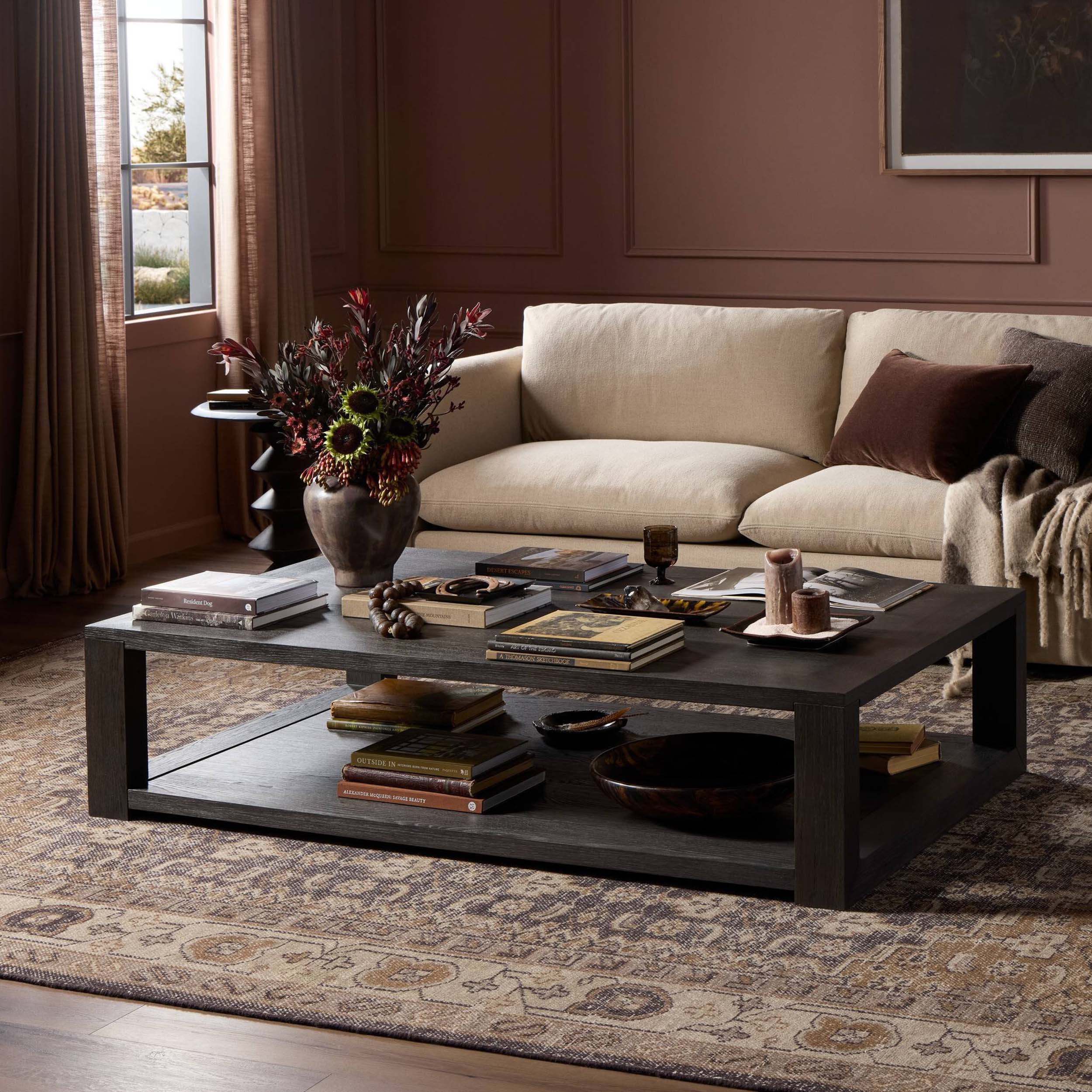 Thomas Coffee Table, Dark Anthracite Oak Veneer