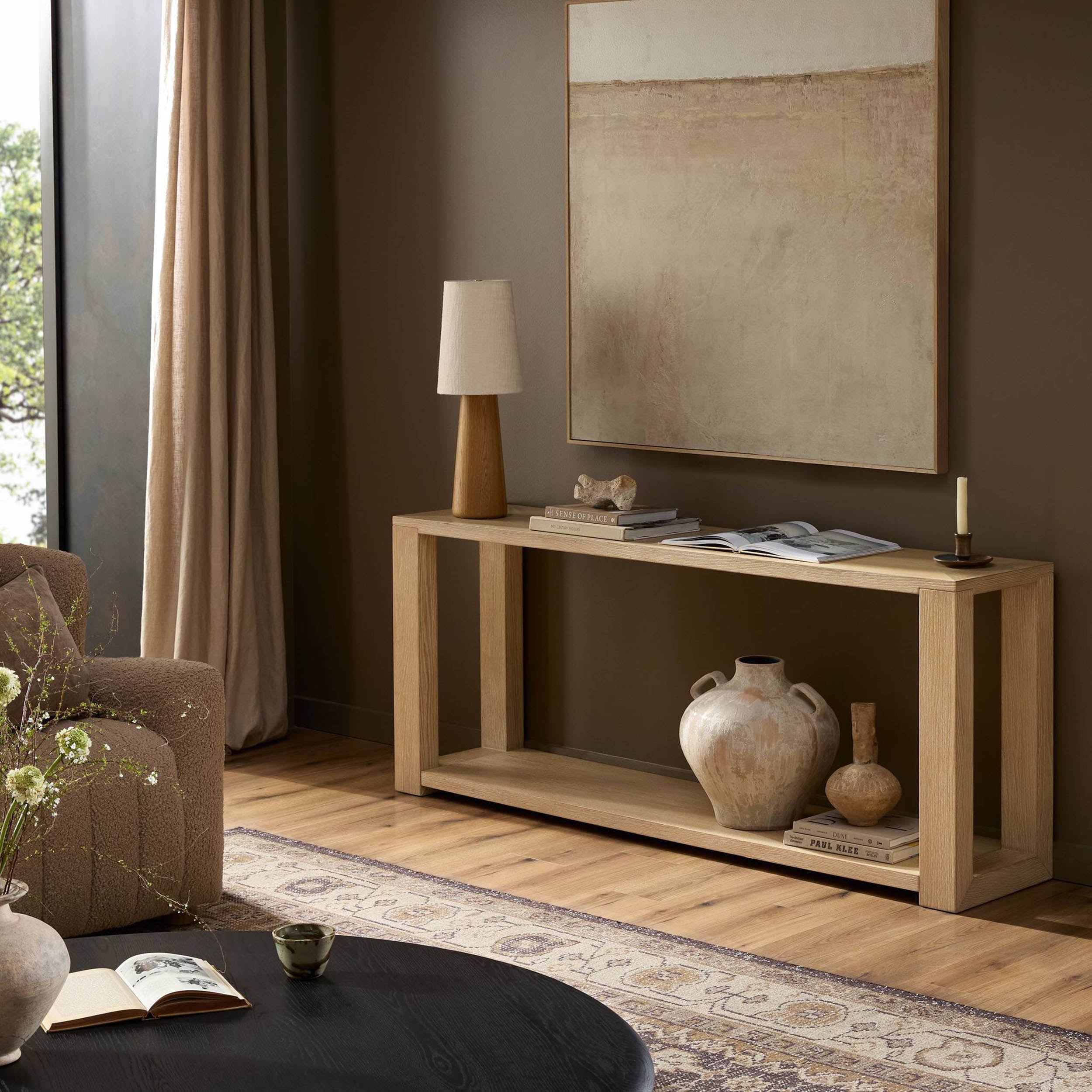 Thomas Console Table, Bleached Oak Veneer
