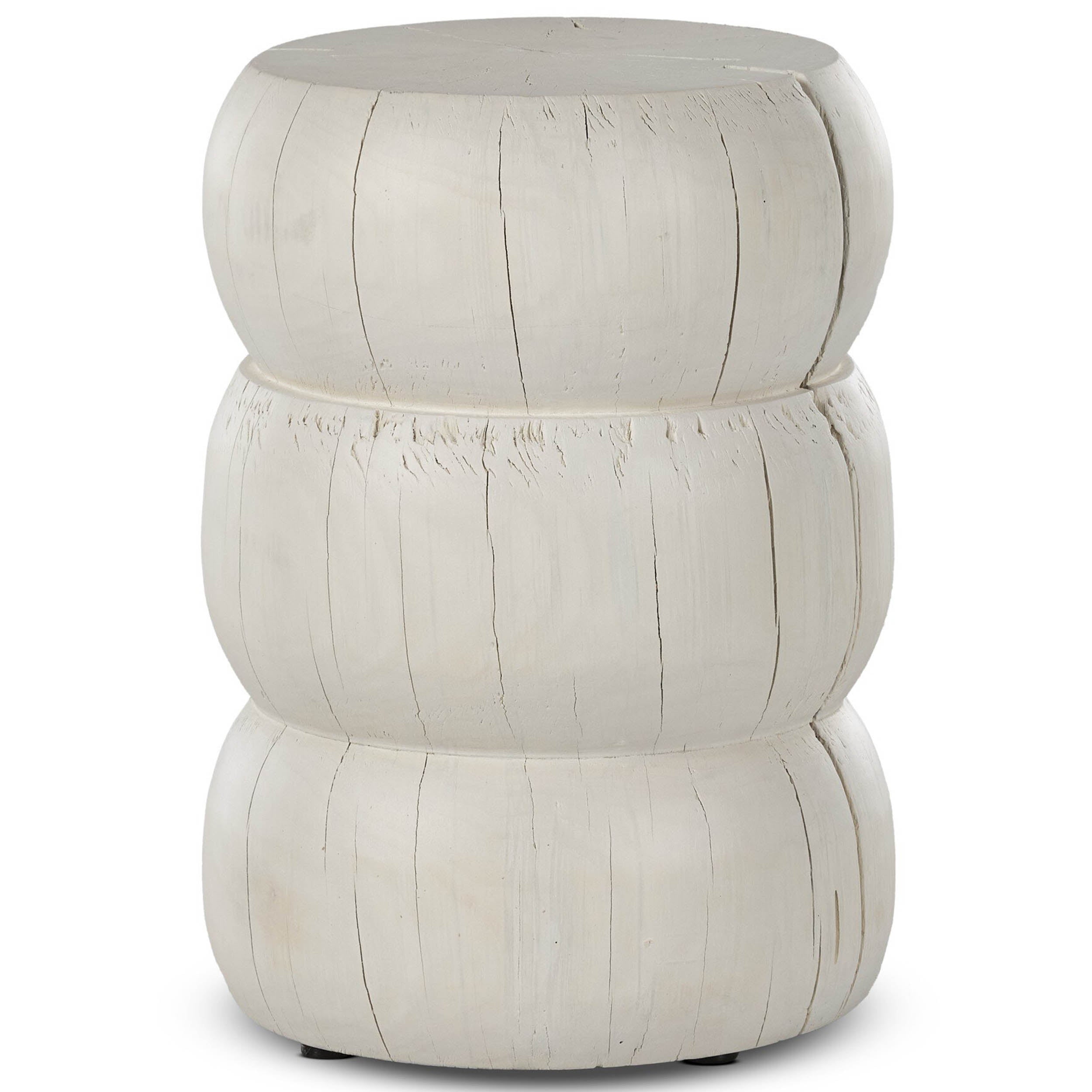 Pagoda End Table, Ivory