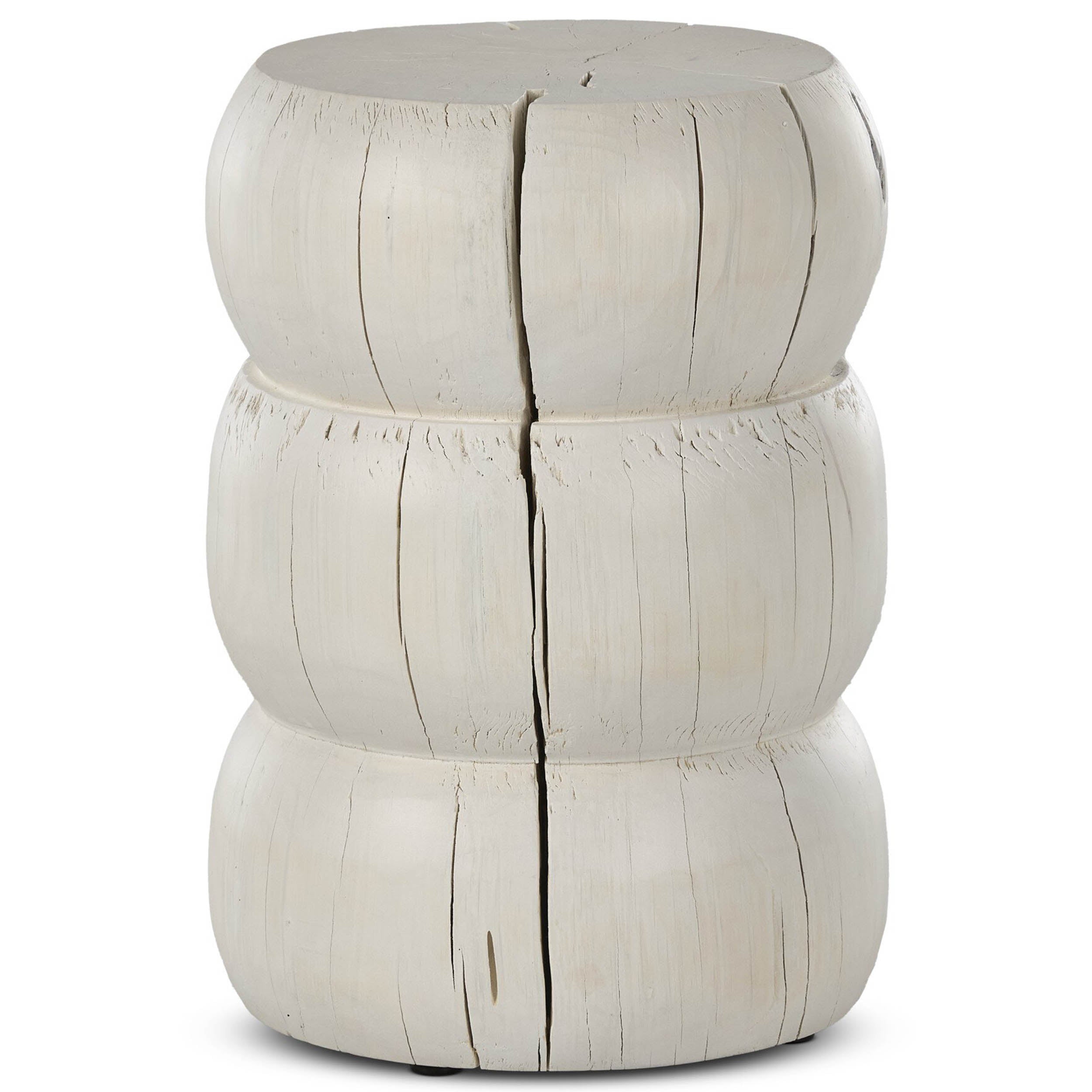 Pagoda End Table, Ivory