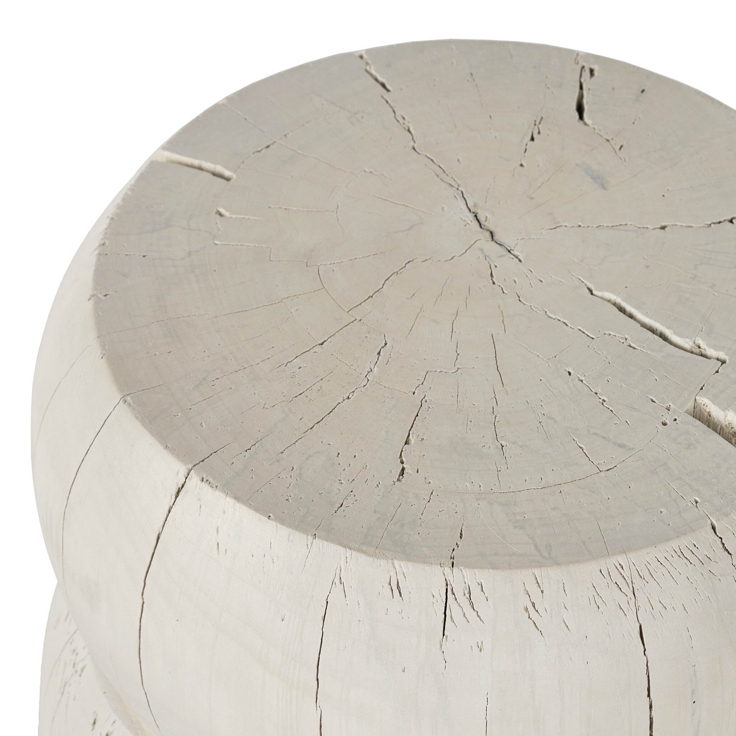 Pagoda End Table, Ivory
