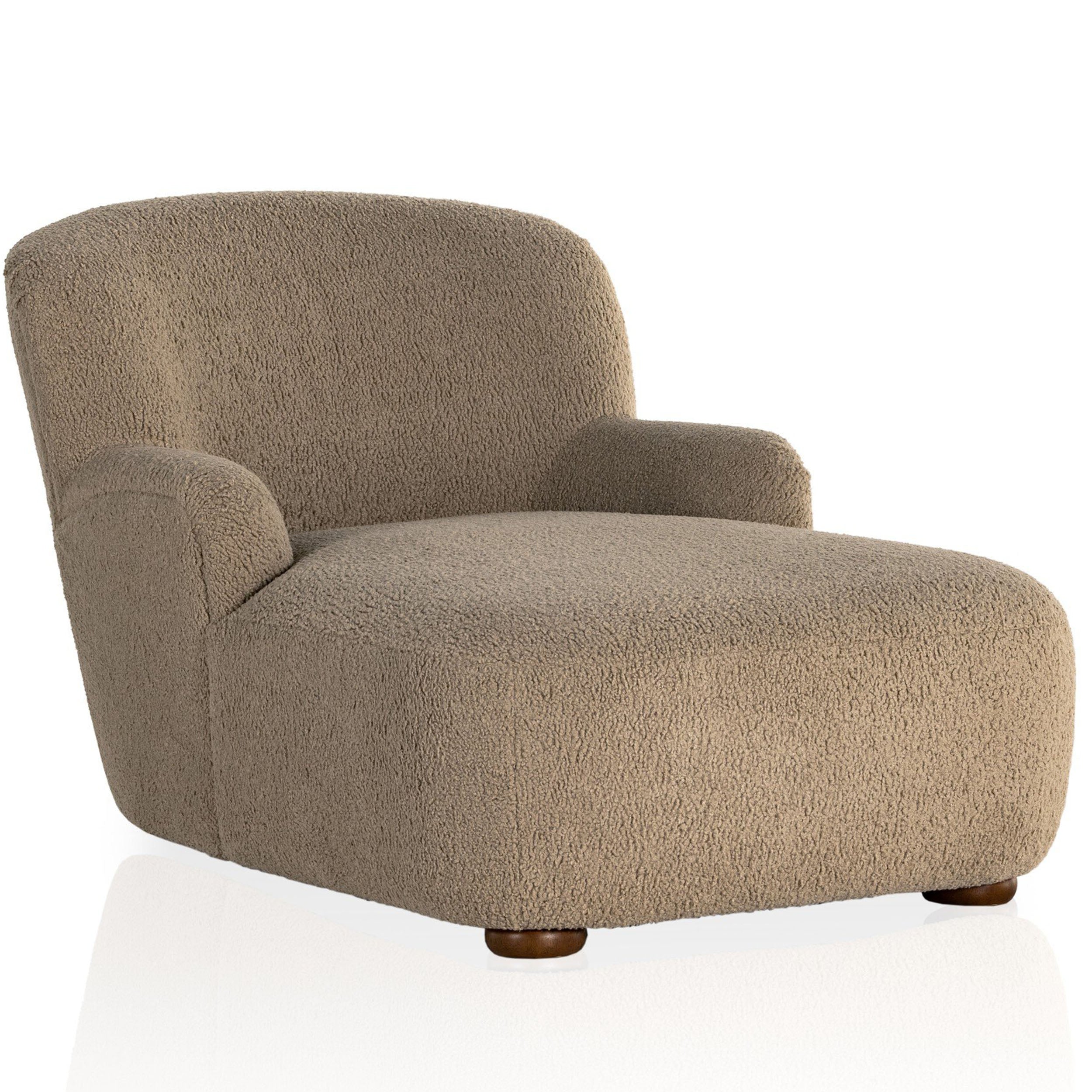 Kadon Chaise Lounge, Sheepskin Camel