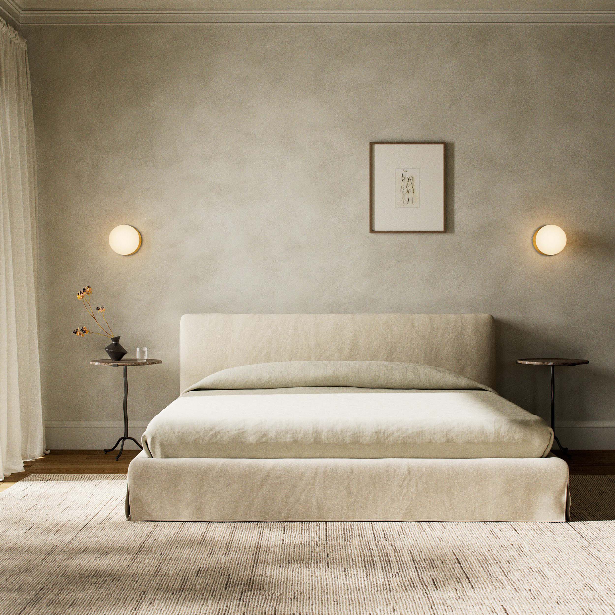Aidan Slipcover Bed, Brussels Natural