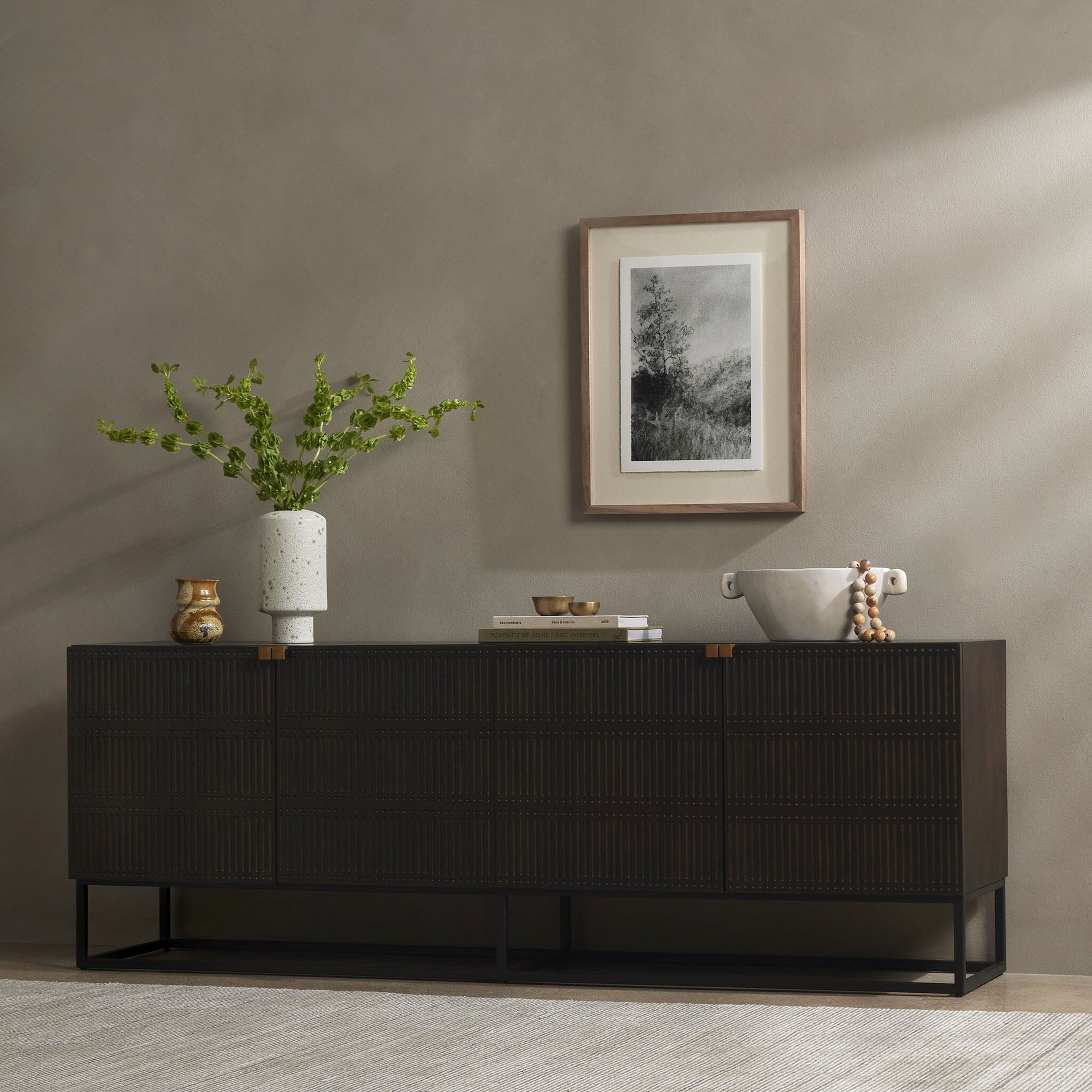 Kelby Closed Media Console, Vintage Brown