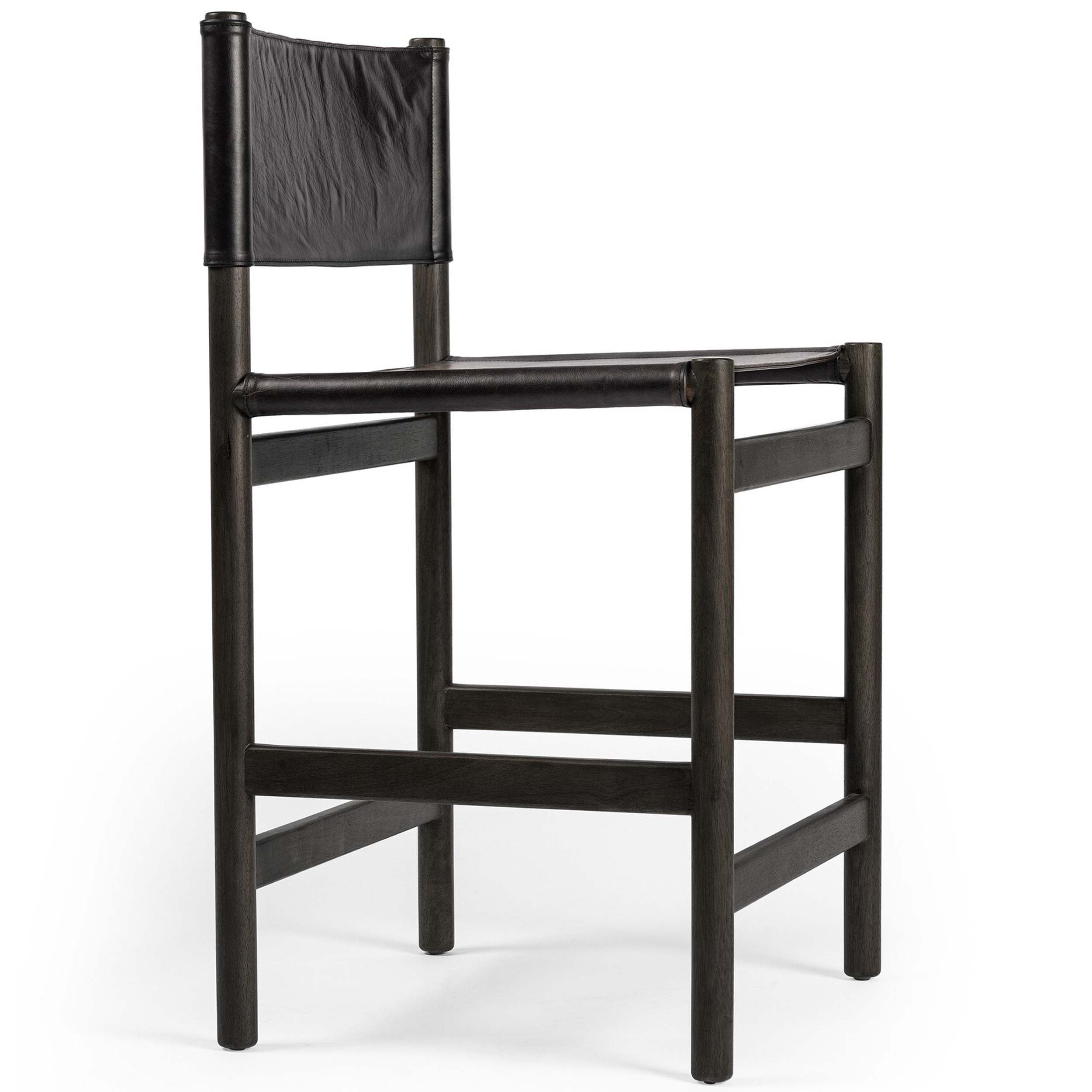 Kena Bar + Counter Stool, Sonoma Black, Charcoal Parawood