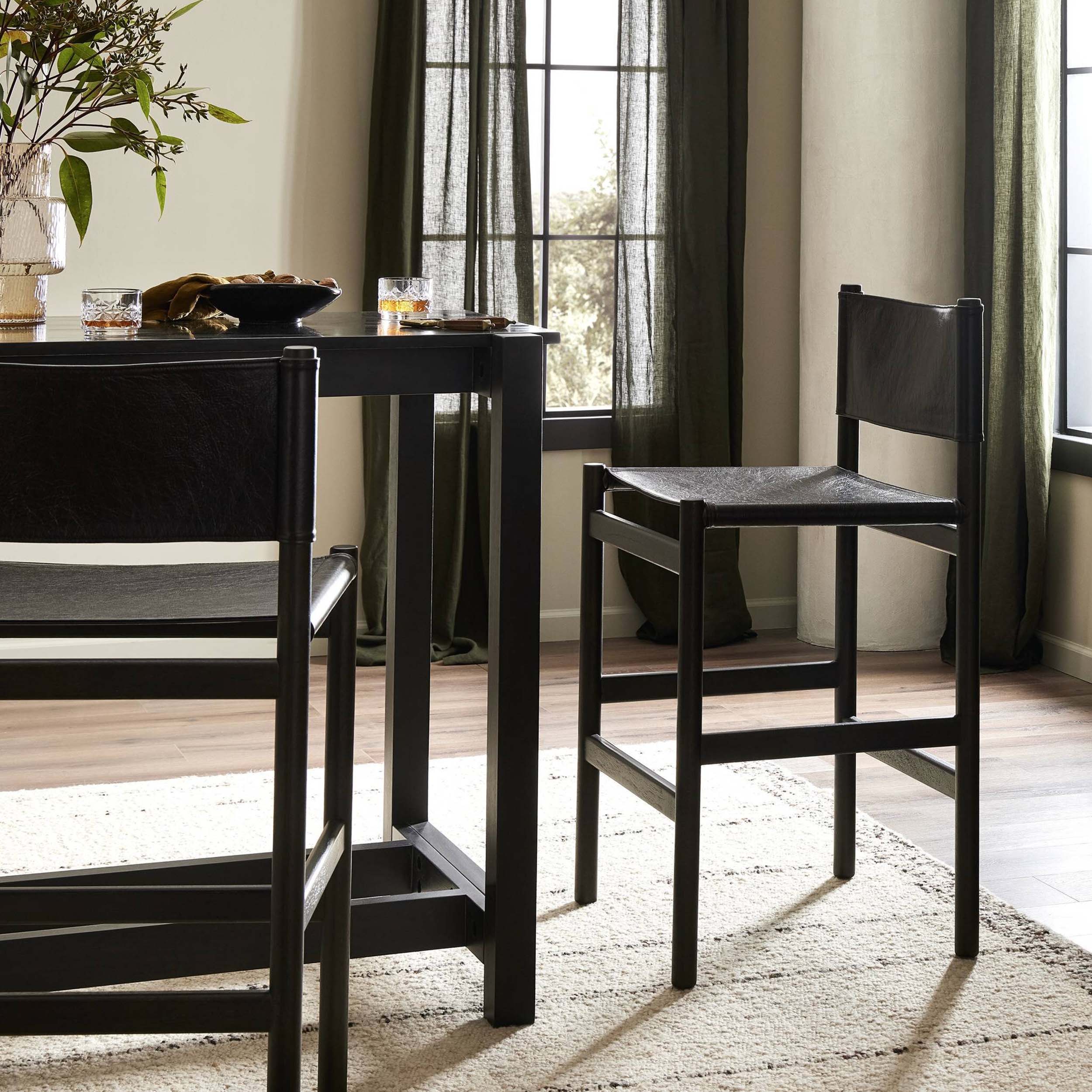 Kena Bar + Counter Stool, Sonoma Black, Charcoal Parawood