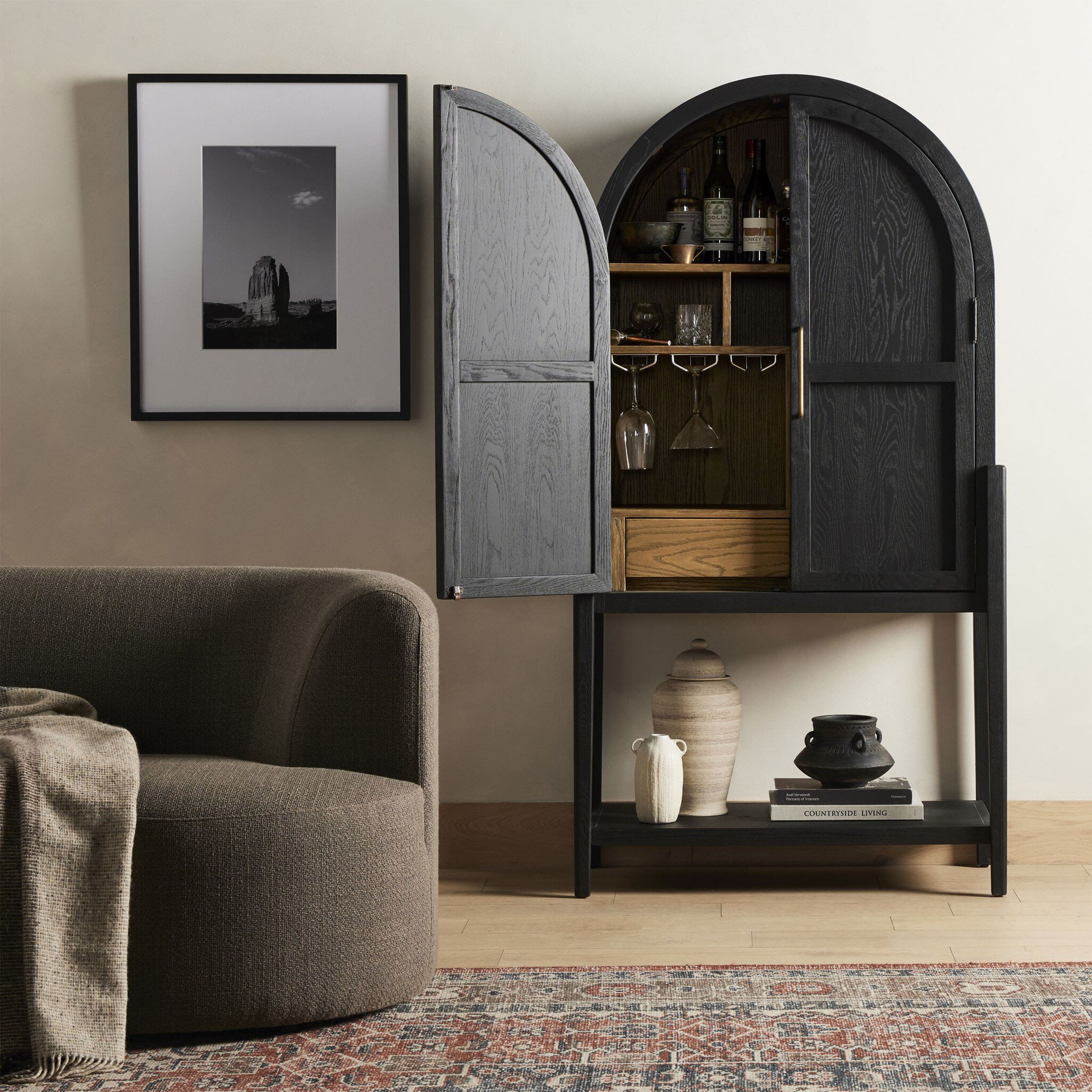 Tolle Bar Cabinet, Drifted Matte Black