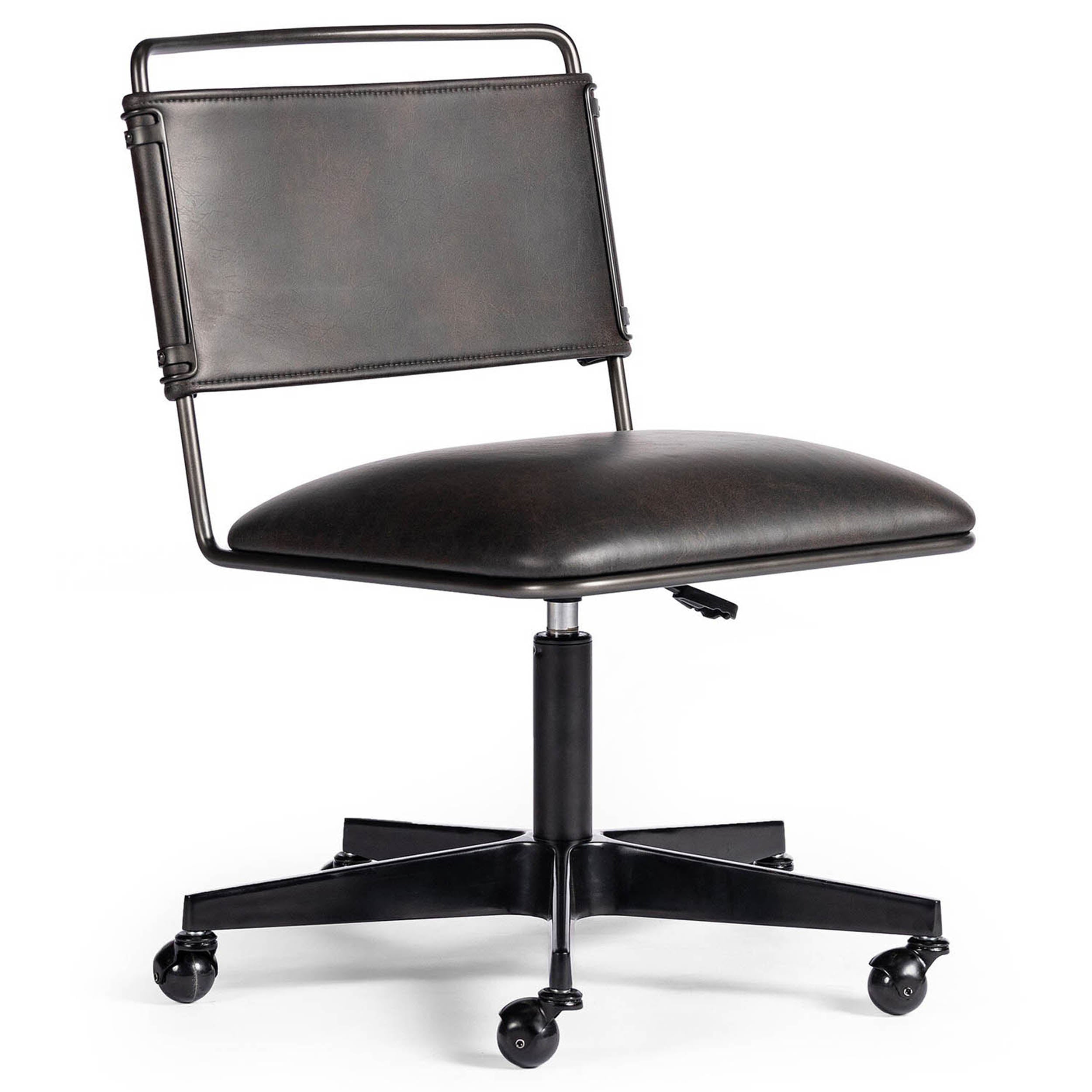 Wharton Desk Chair, Distressed Black