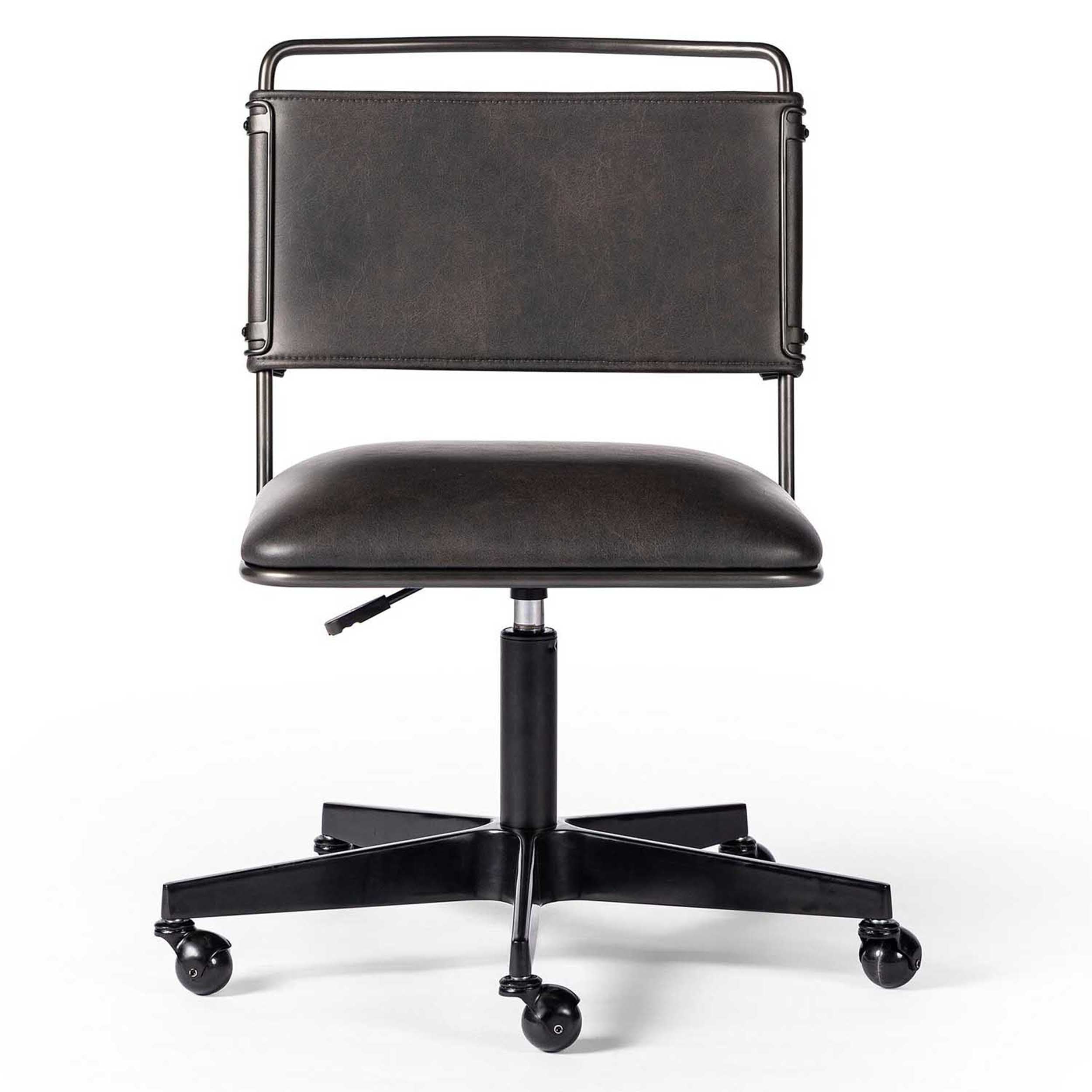 Wharton Desk Chair, Distressed Black