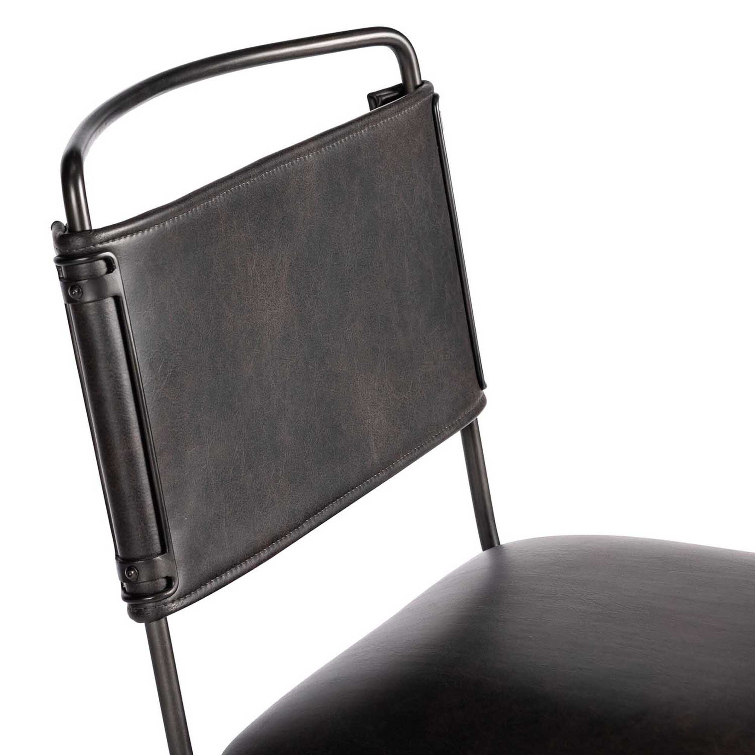 Wharton Desk Chair, Distressed Black