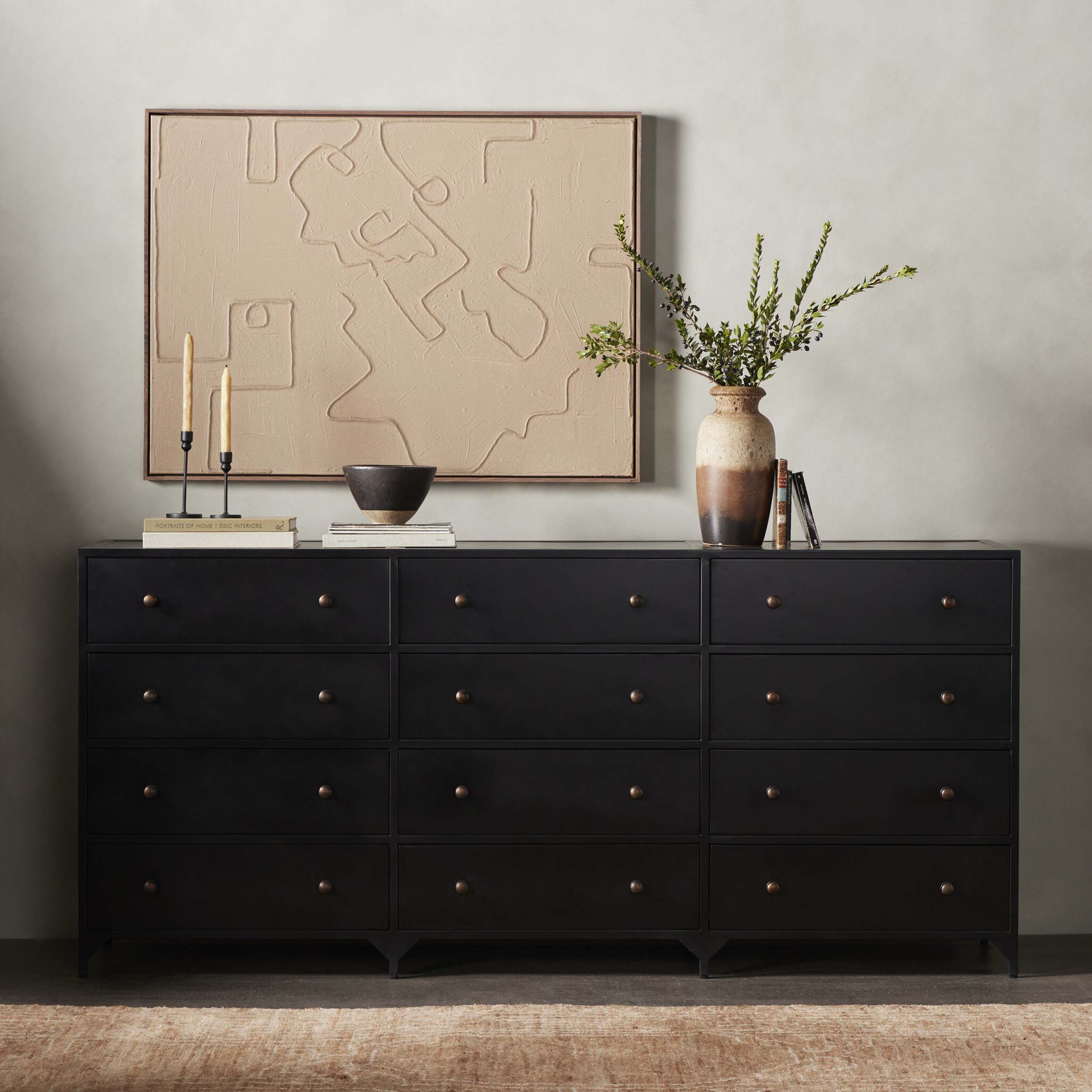Belmont 12 Drawer Dresser, Black