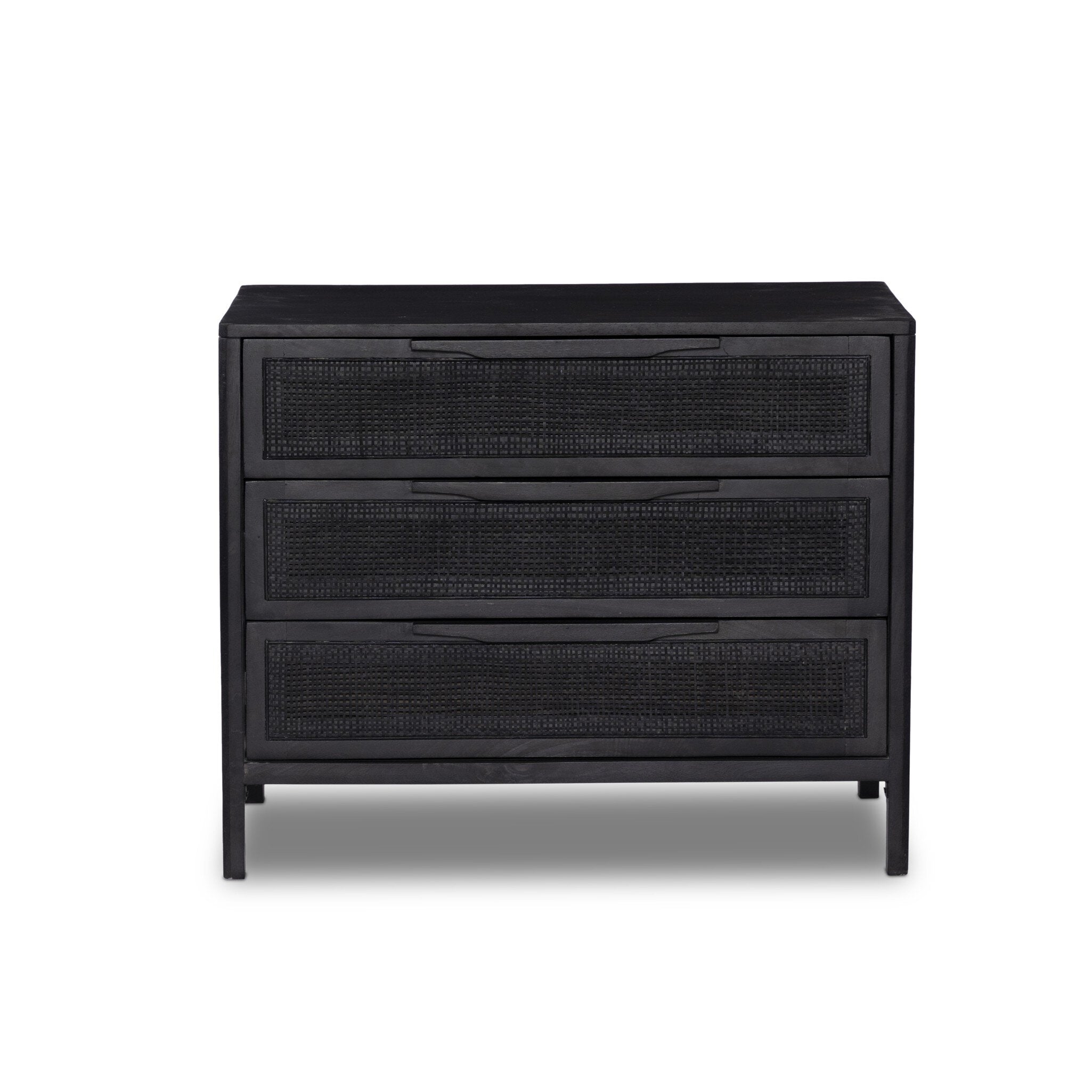 Sydney Large Nightstand, Black Wash/Black Cane