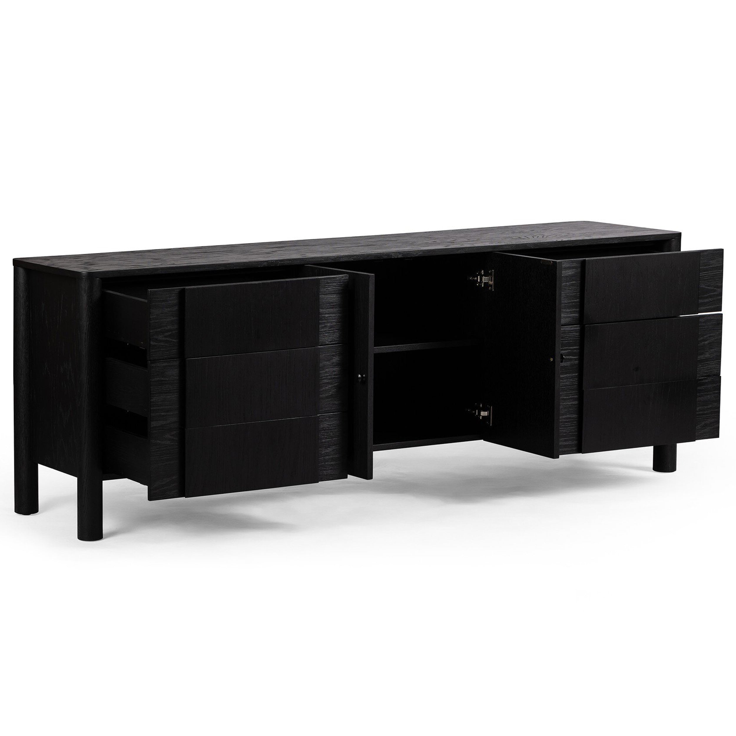 Pollard Media Console, Brushed Ebony Oak Veneer
