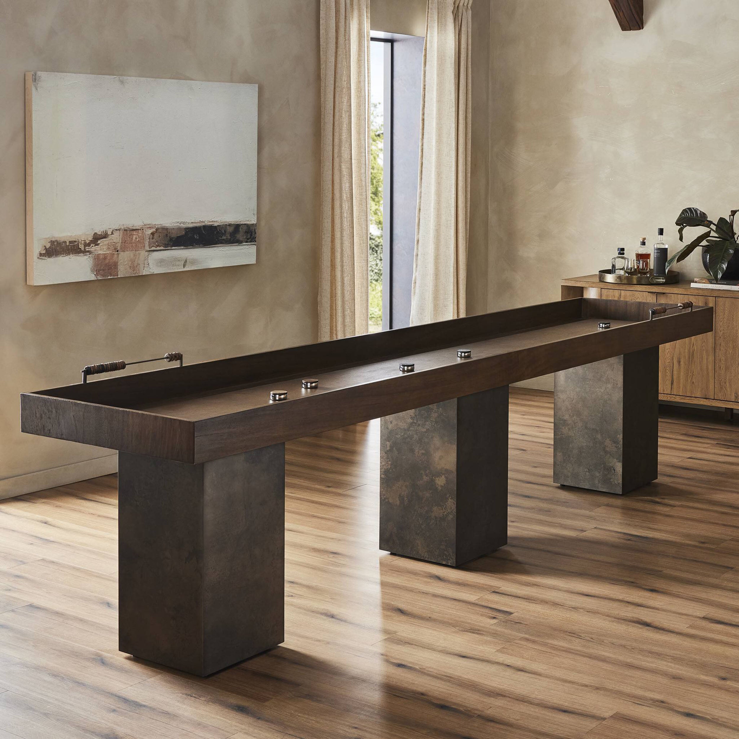 Shuffleboard Table, Natural Brown Guanacaste