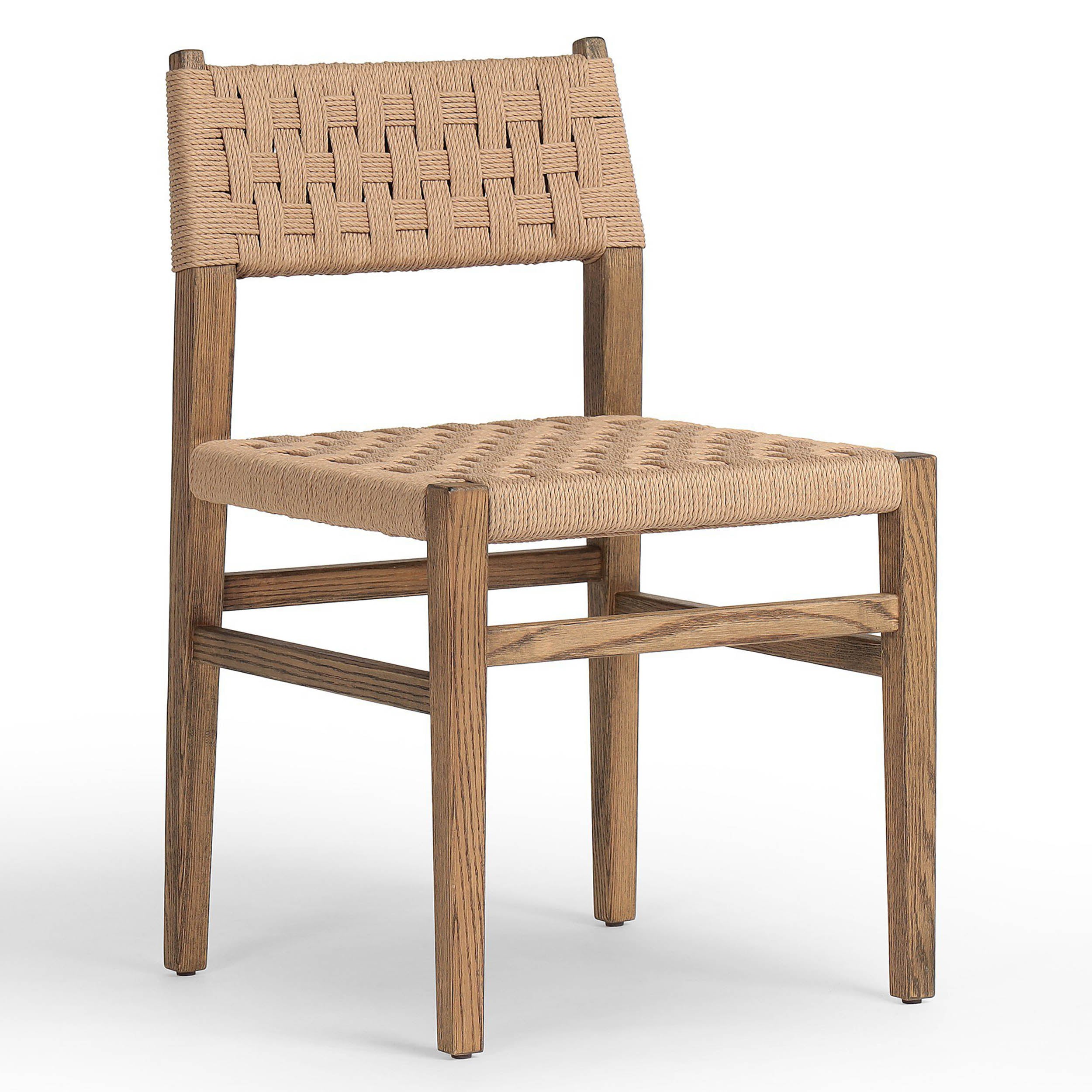 Hamlin Dining Chair, Double Twisted Paper Cord, Toasted Oak