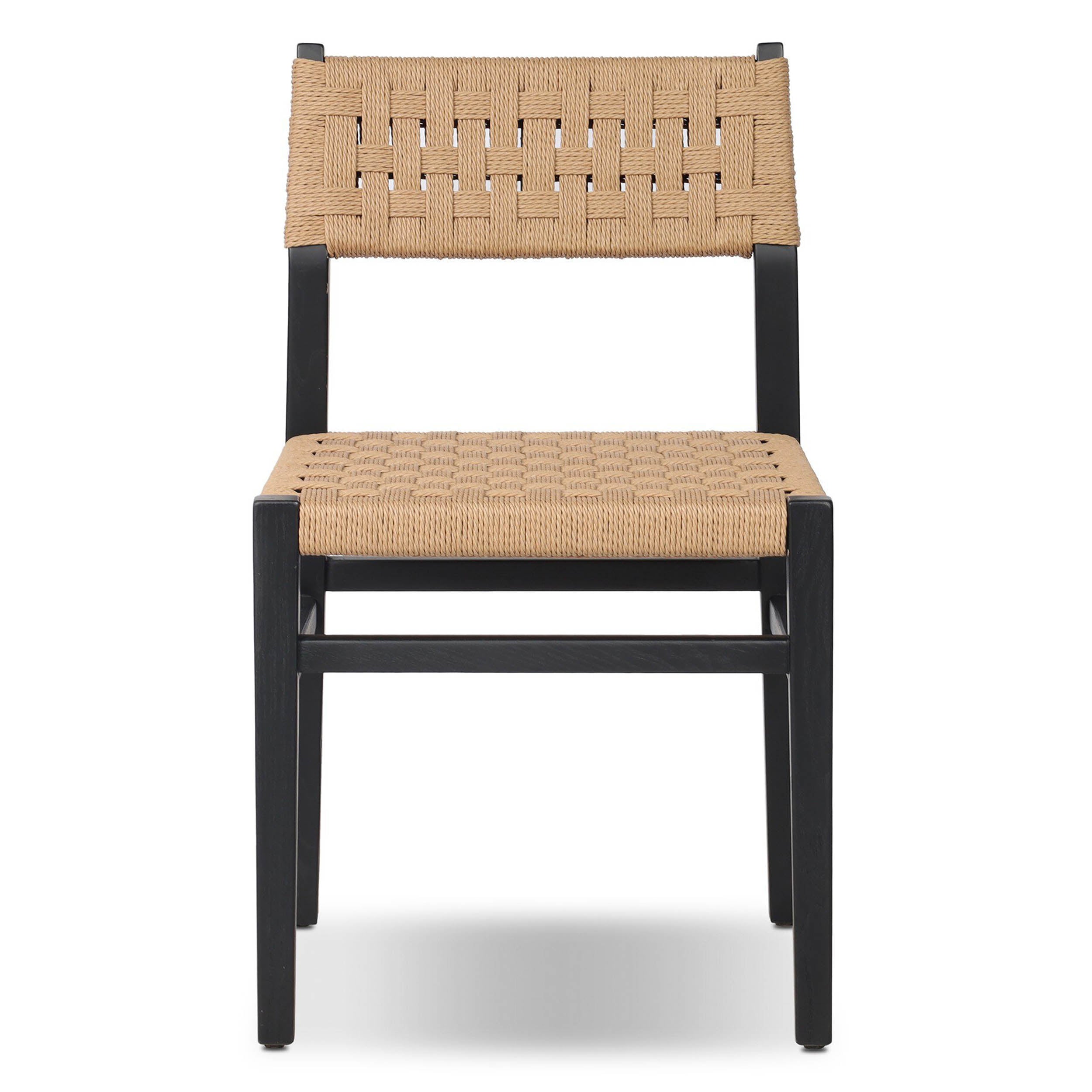 Hamlin Dining Chair, Double Twisted Paper Cord, Distressed Black Ash