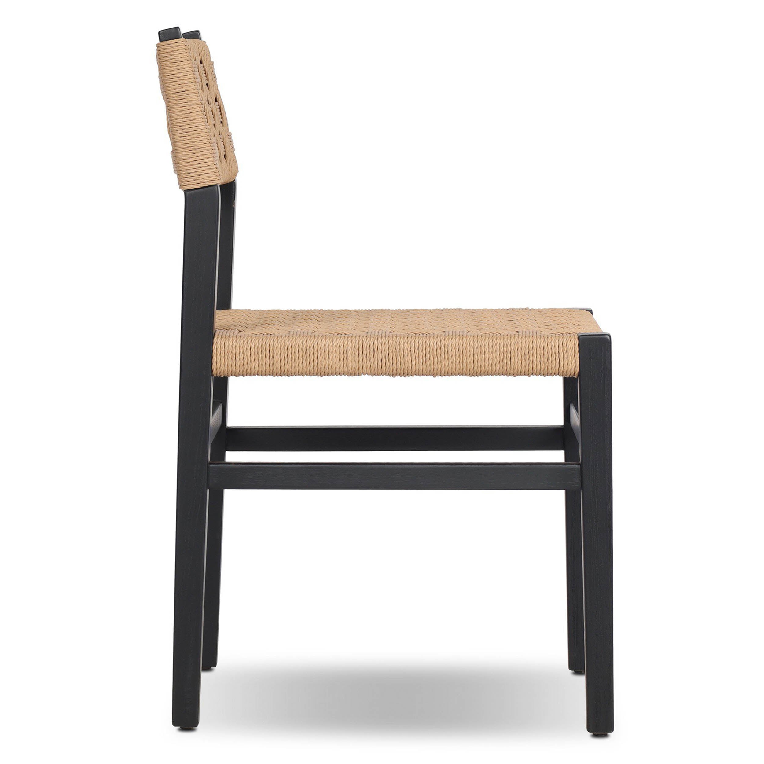 Hamlin Dining Chair, Double Twisted Paper Cord, Distressed Black Ash