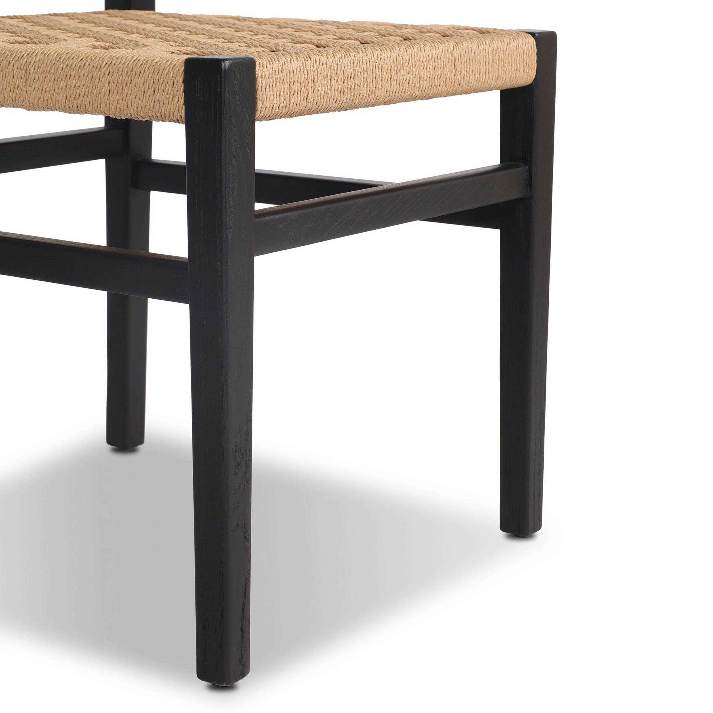Hamlin Dining Chair, Double Twisted Paper Cord, Distressed Black Ash