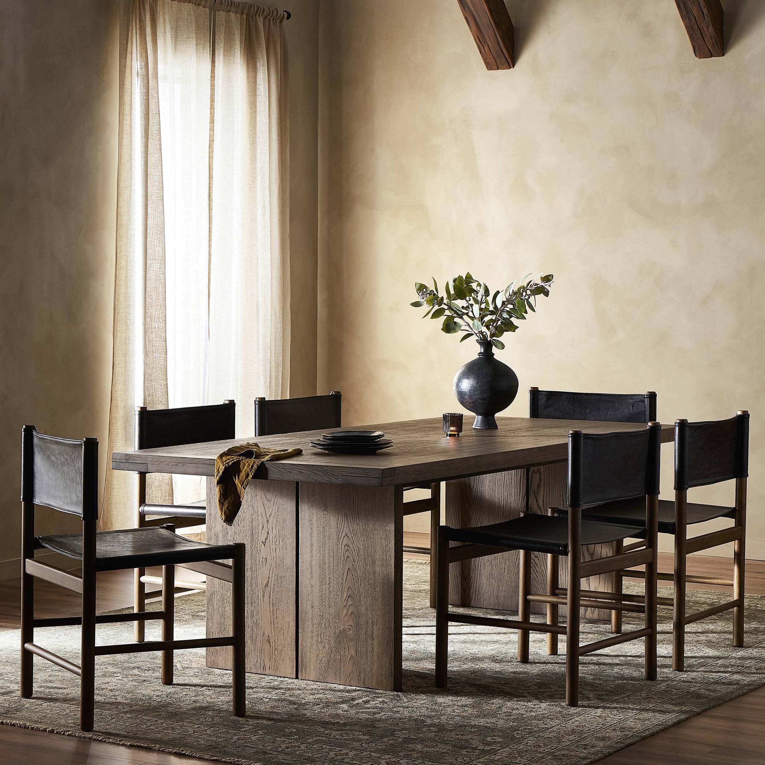 Warby Dining Table, Worn Oak Veneer
