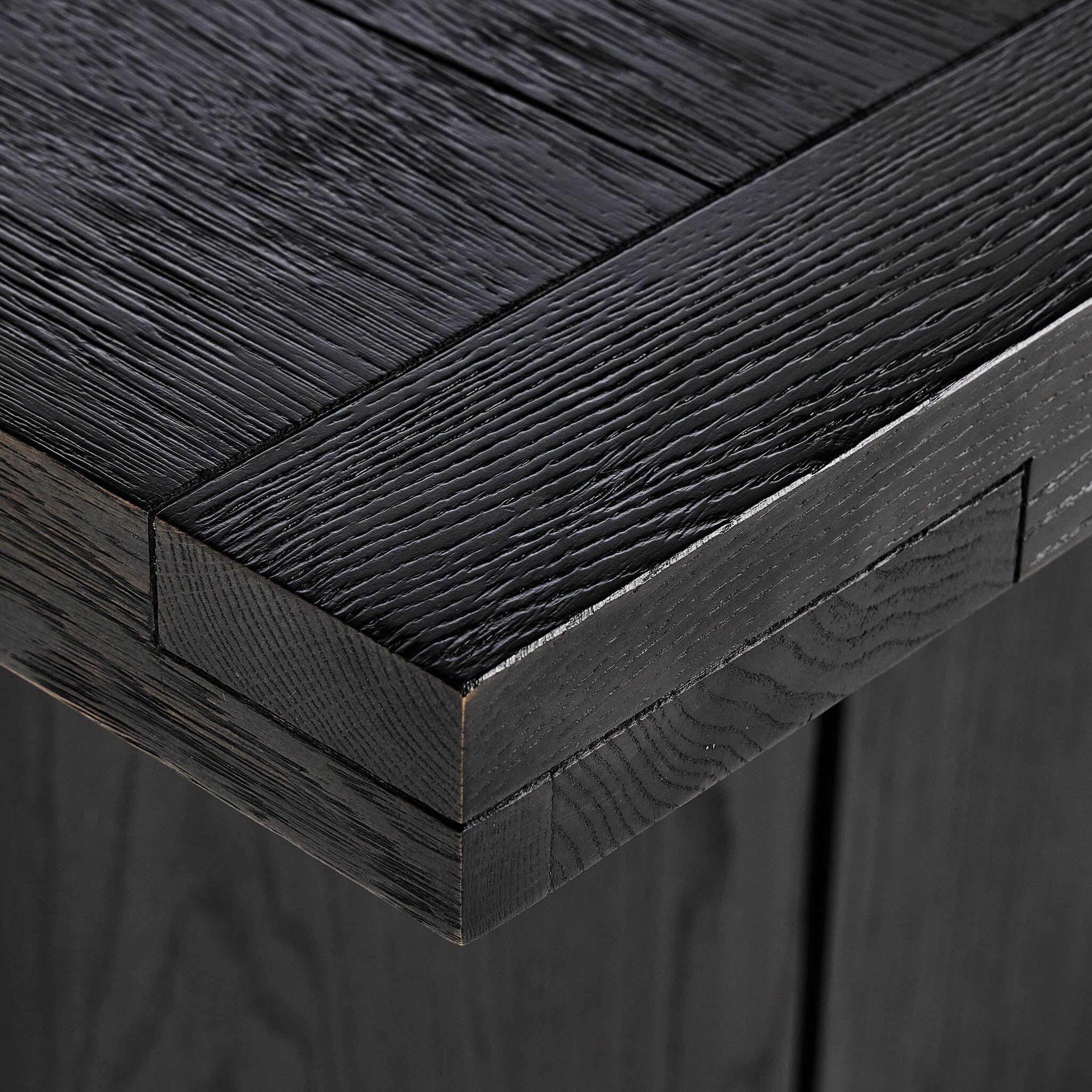 Warby Dining Table, Worn Black Veneer