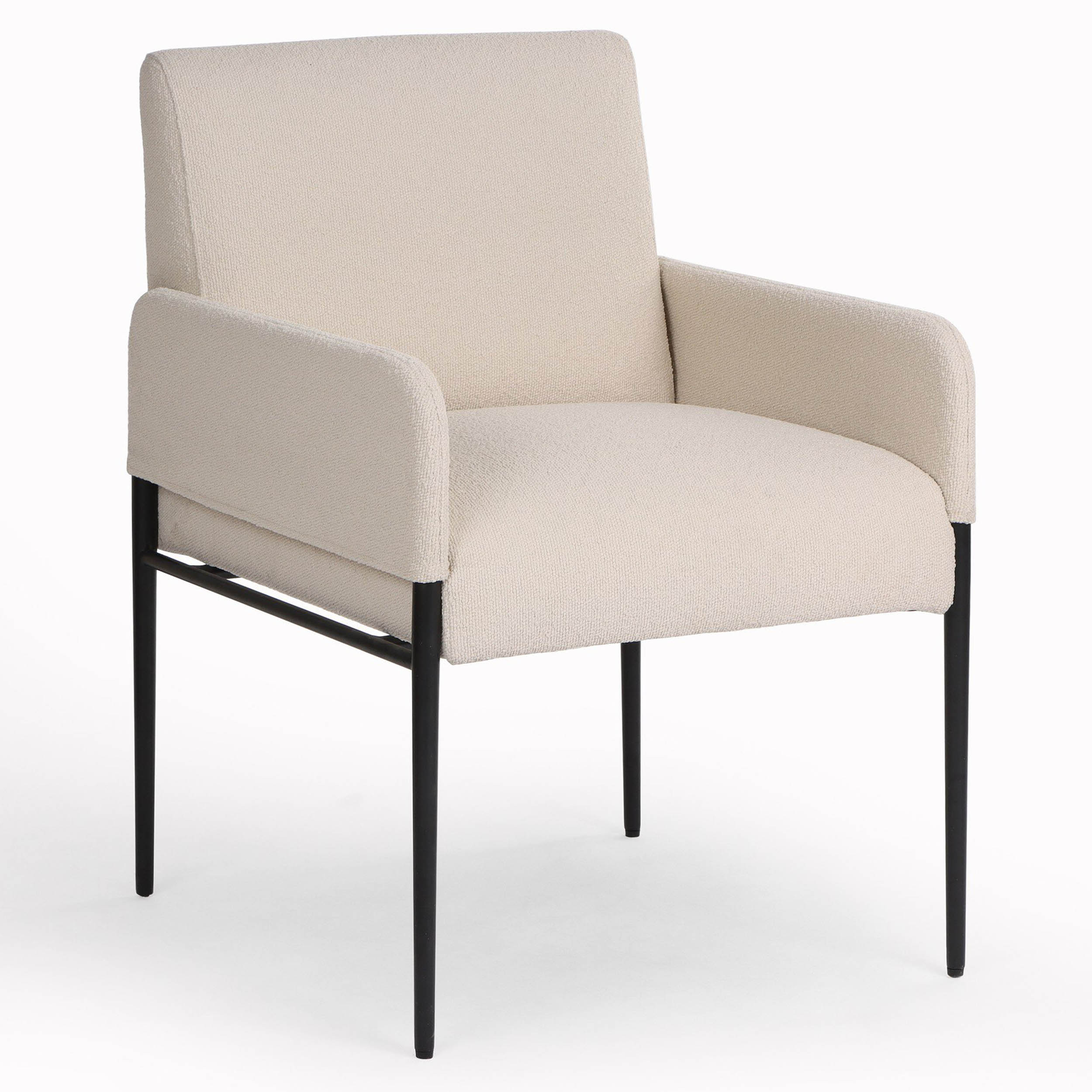 Brickel Dining Armchair, FIQA Boucle Light Taupe