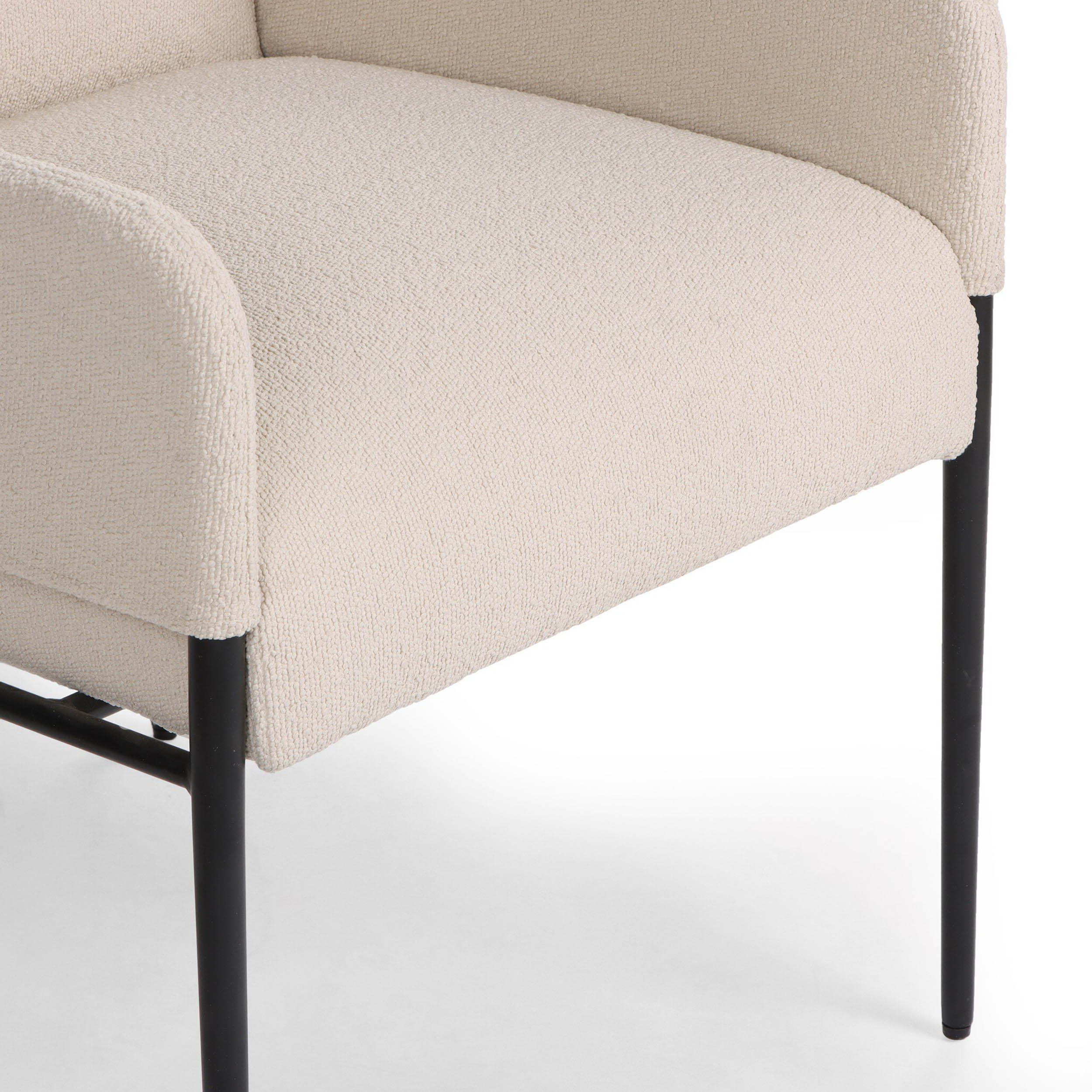 Brickel Dining Armchair, FIQA Boucle Light Taupe