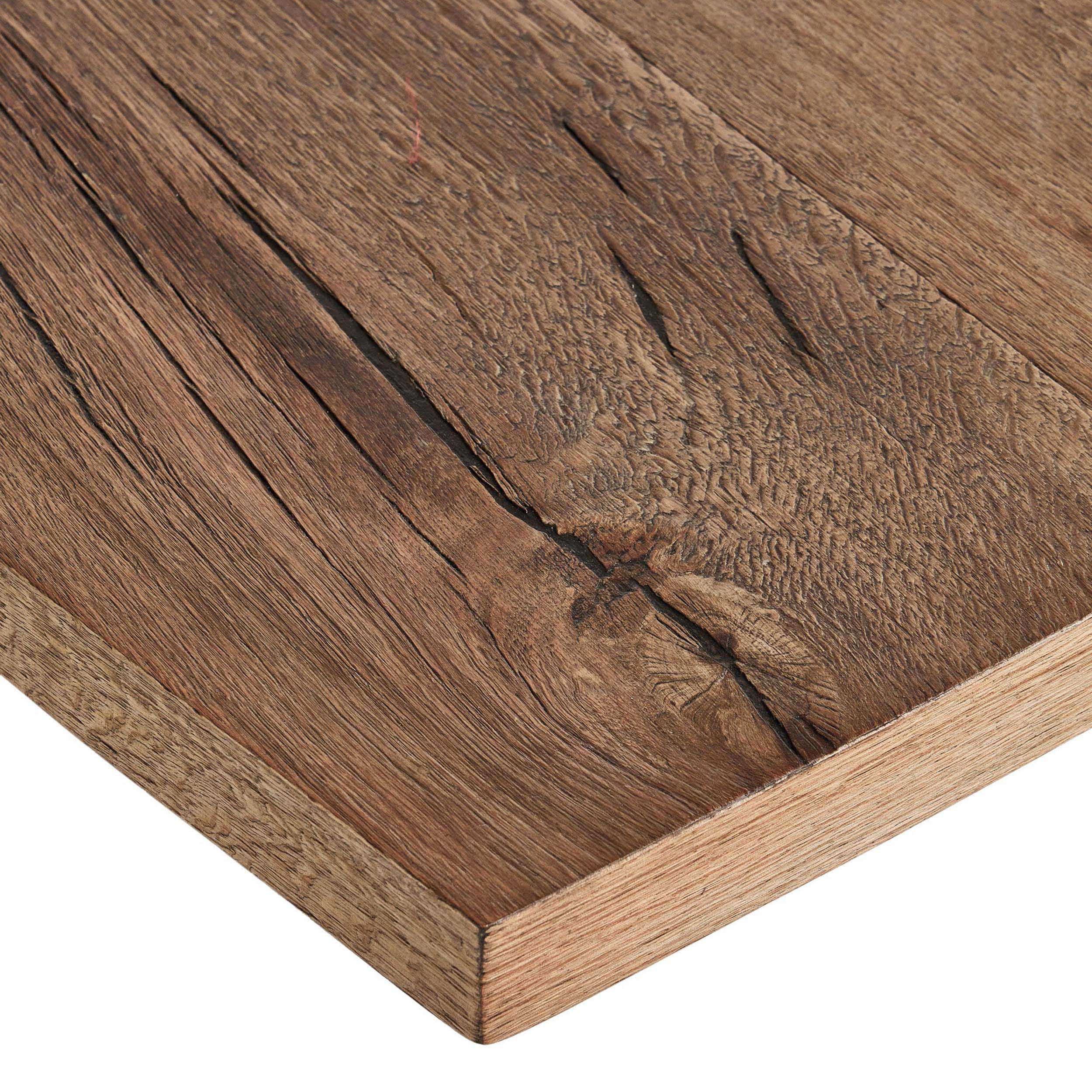 Brinton Square Coffee Table, Rustic Oak Veneer