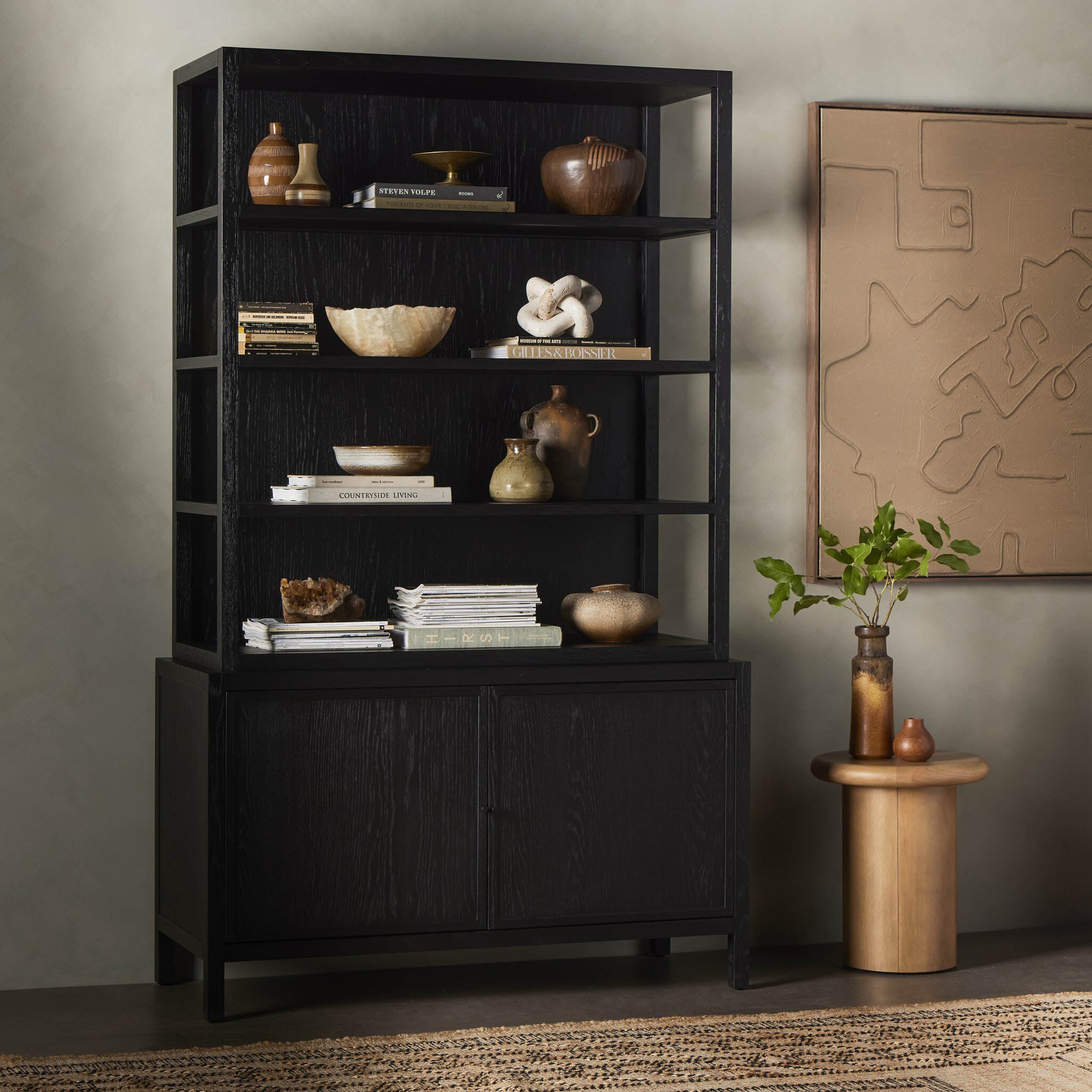 Hopkins Bookcase, Brushed Ebony Oak