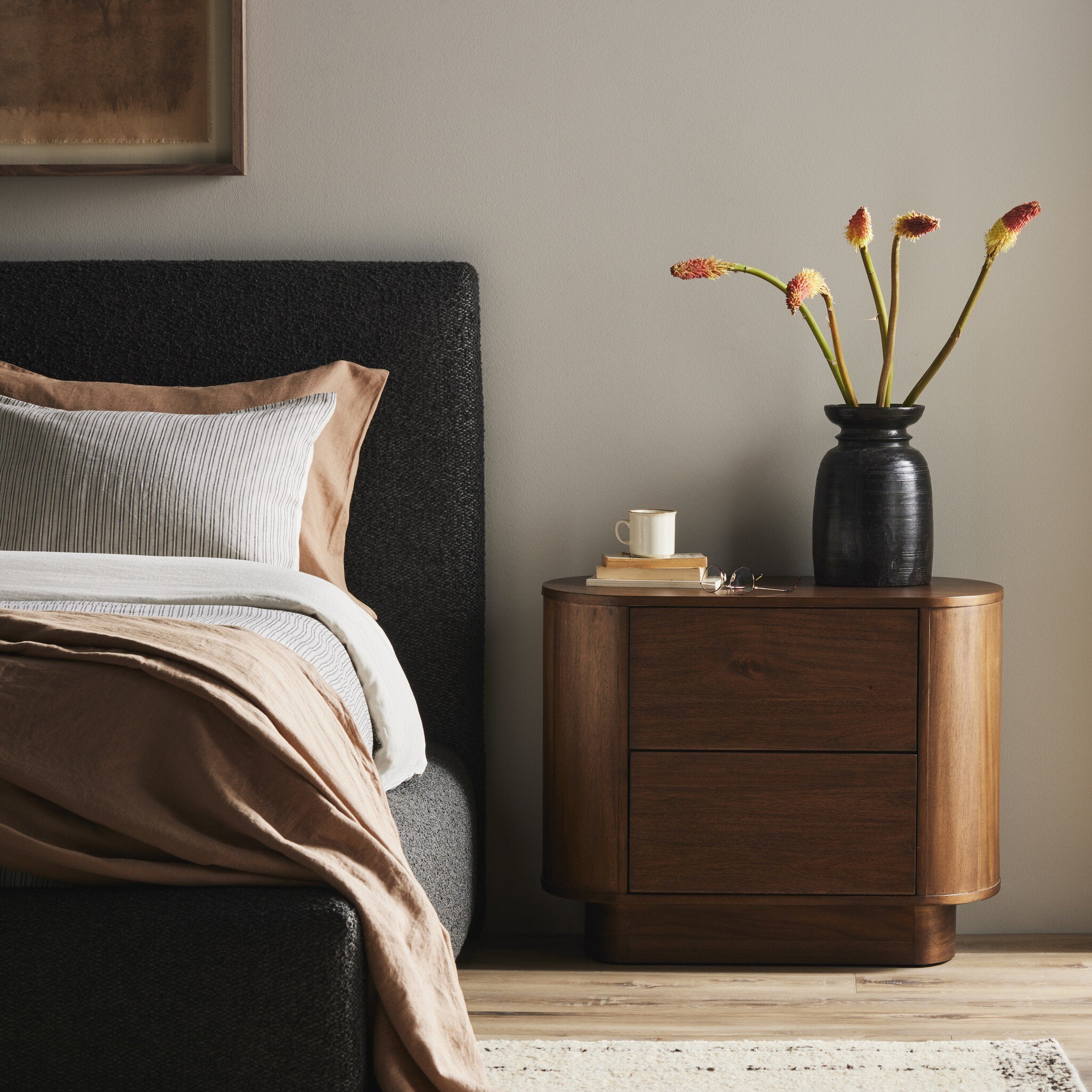 Paden Nightstand, Seasoned Brown Acacia