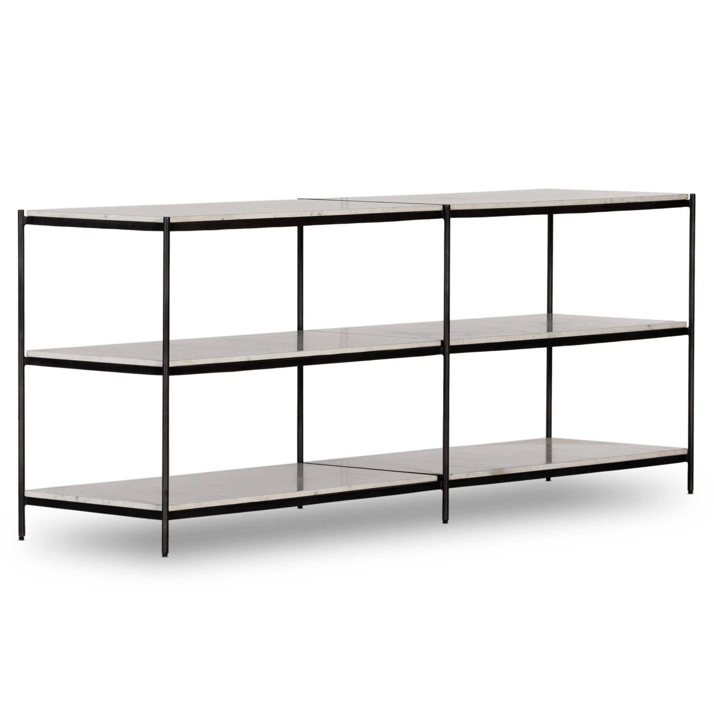 Felix Large Console Table, Hammered Grey W/Clear Powder Coat