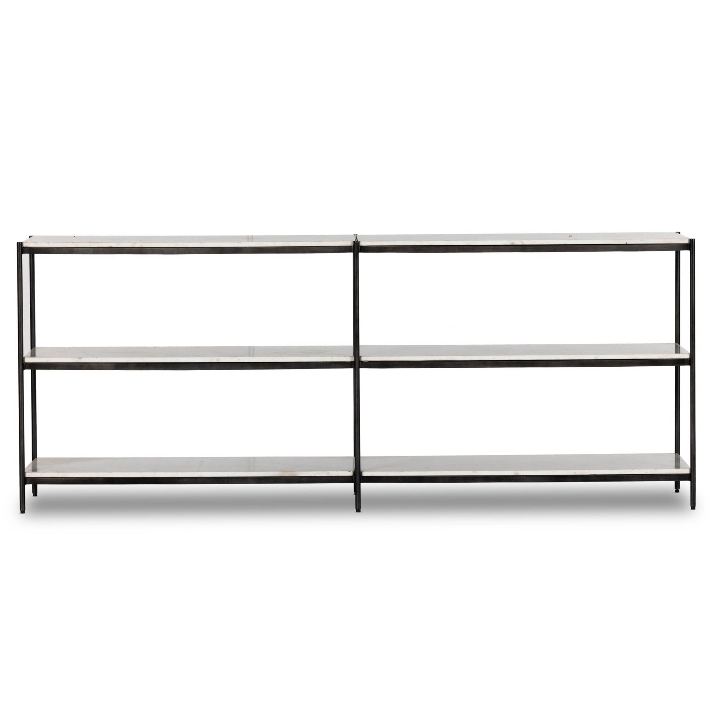 Felix Large Console Table, Hammered Grey W/Clear Powder Coat