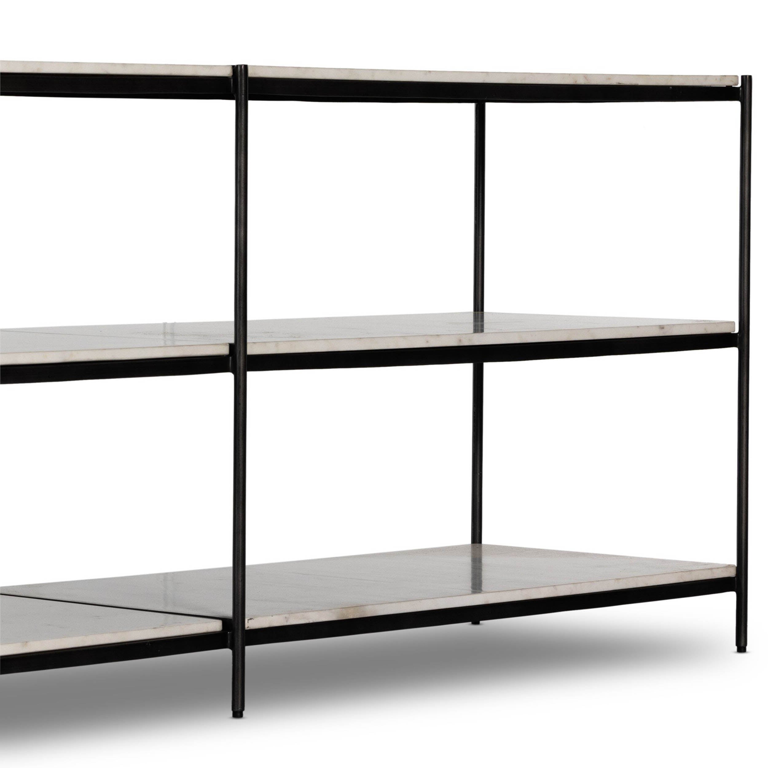 Felix Large Console Table, Hammered Grey W/Clear Powder Coat