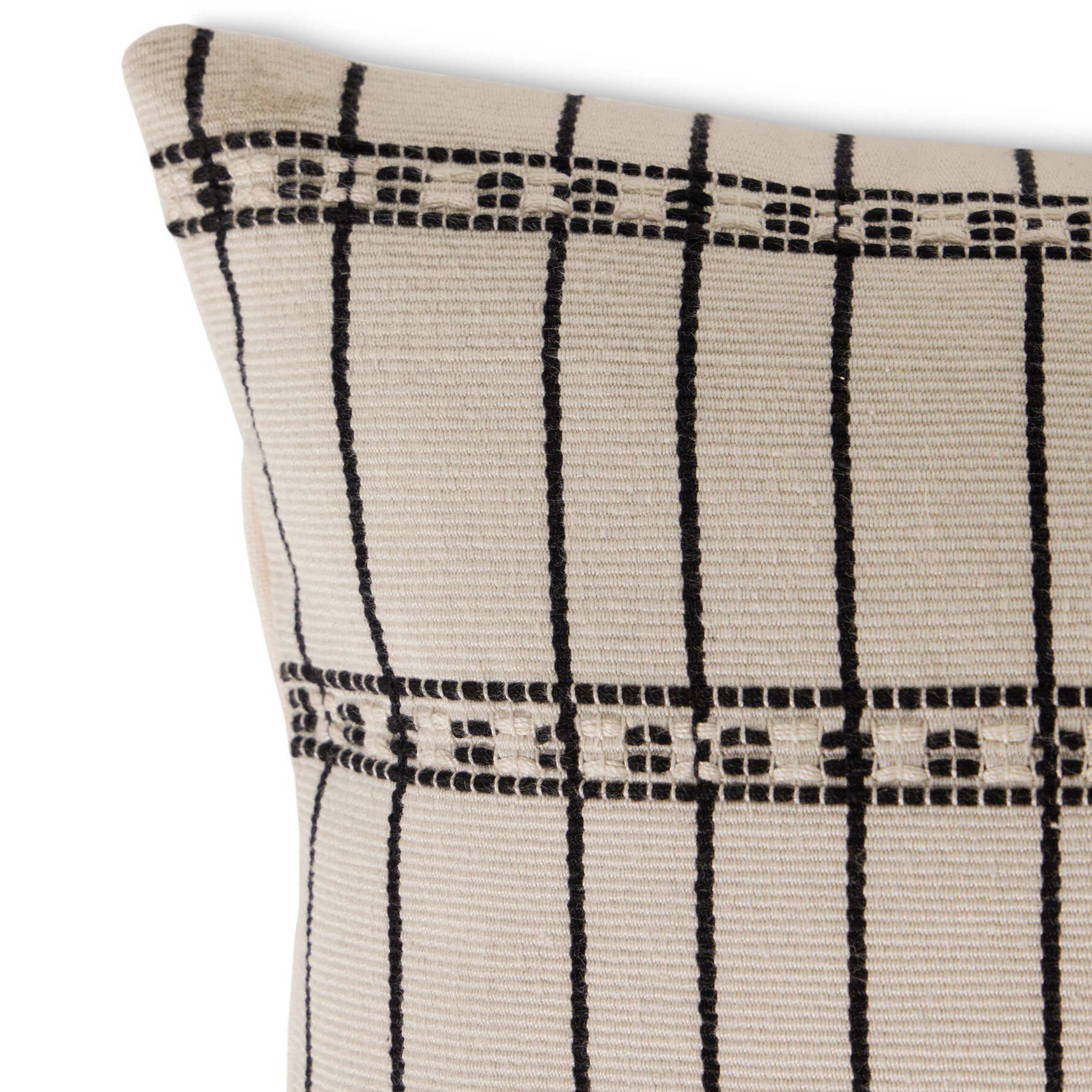 Handwoven Chiapas Pillow, Ivory Cotton, Cover Only