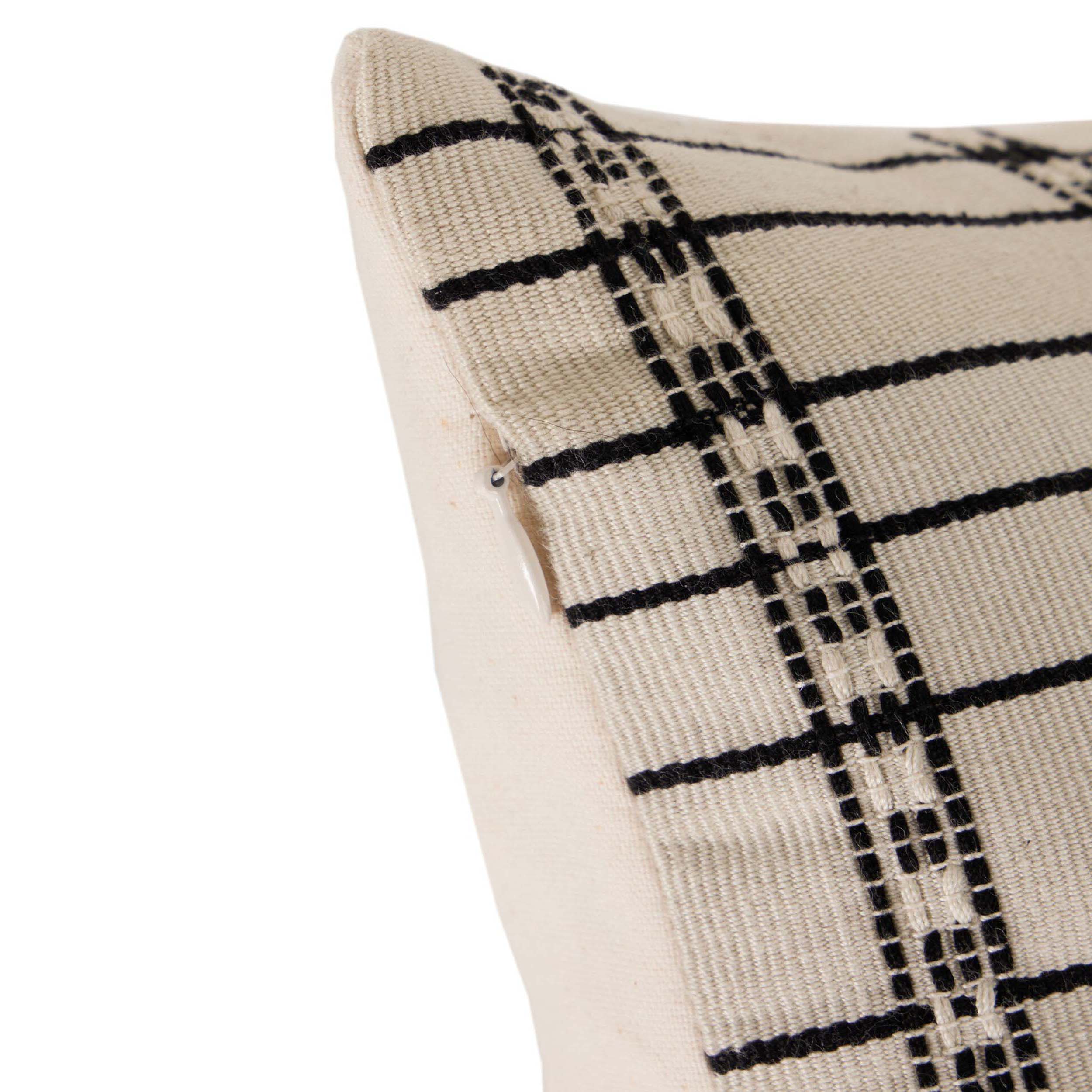 Handwoven Chiapas Pillow, Ivory Cotton, Cover Only
