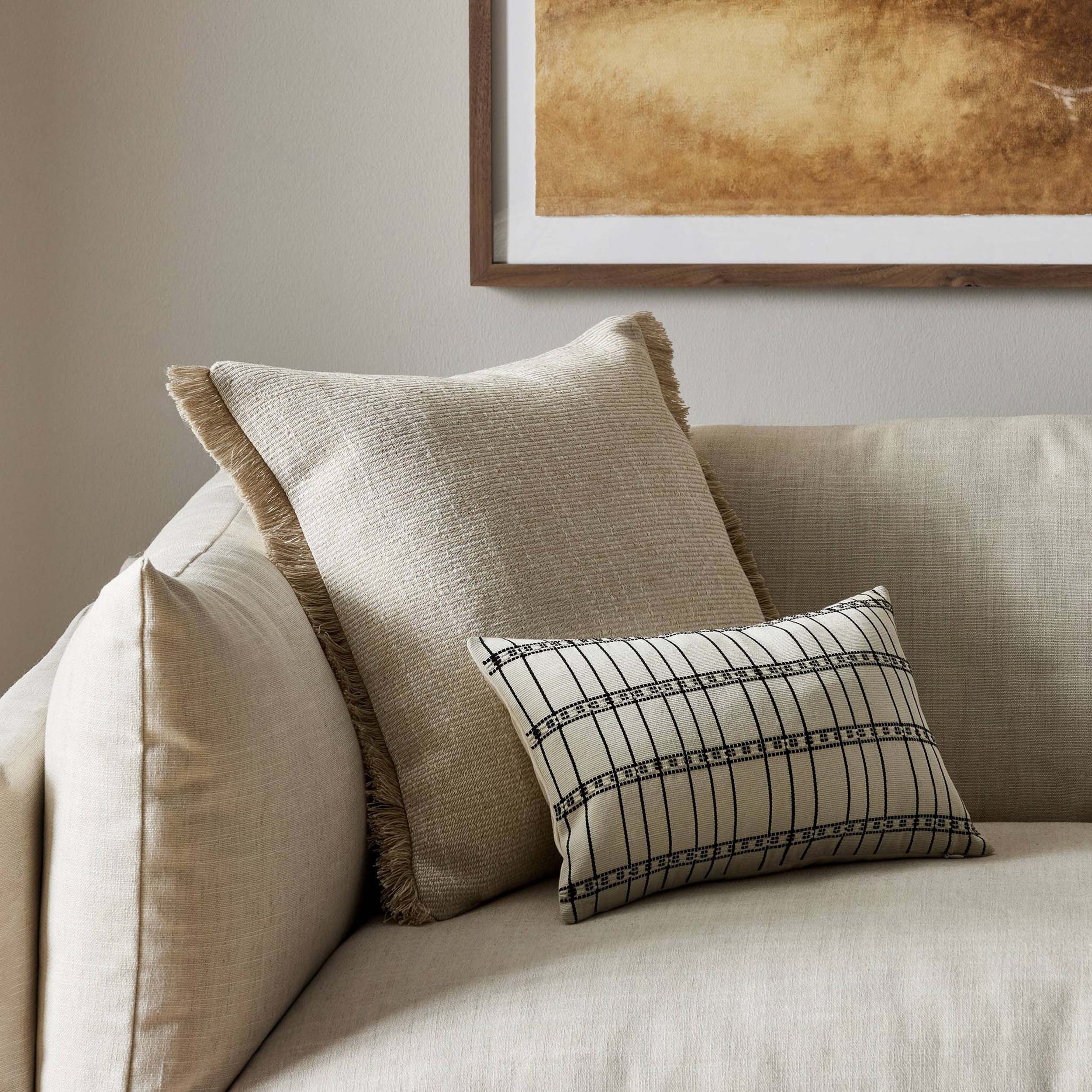 Handwoven Chiapas Pillow, Ivory Cotton, Cover Only