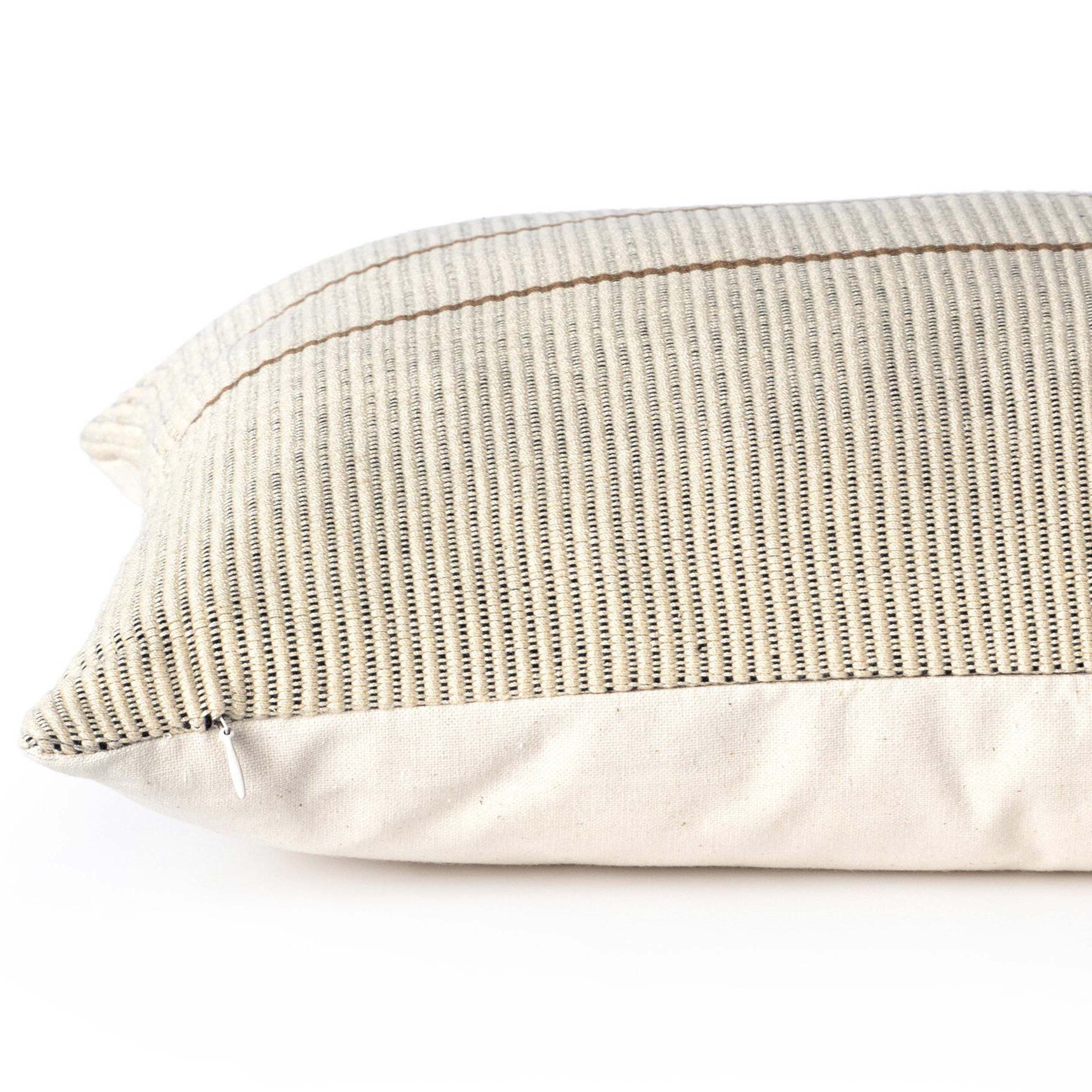 Handwoven Merido Pillow - Beige, Beige Cotton, Cover Only