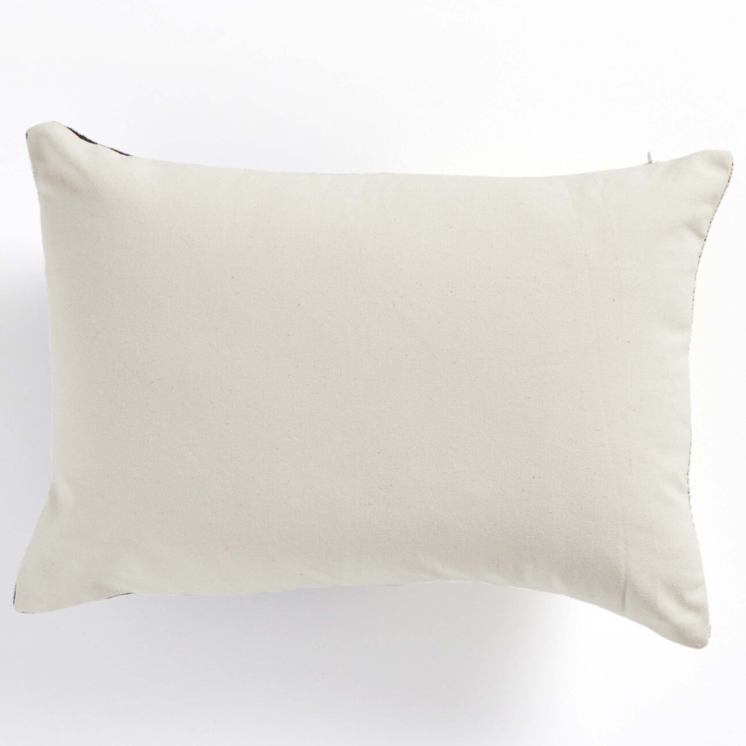 Handwoven Merido Pillow - Black, Beige Cotton, Cover + Insert