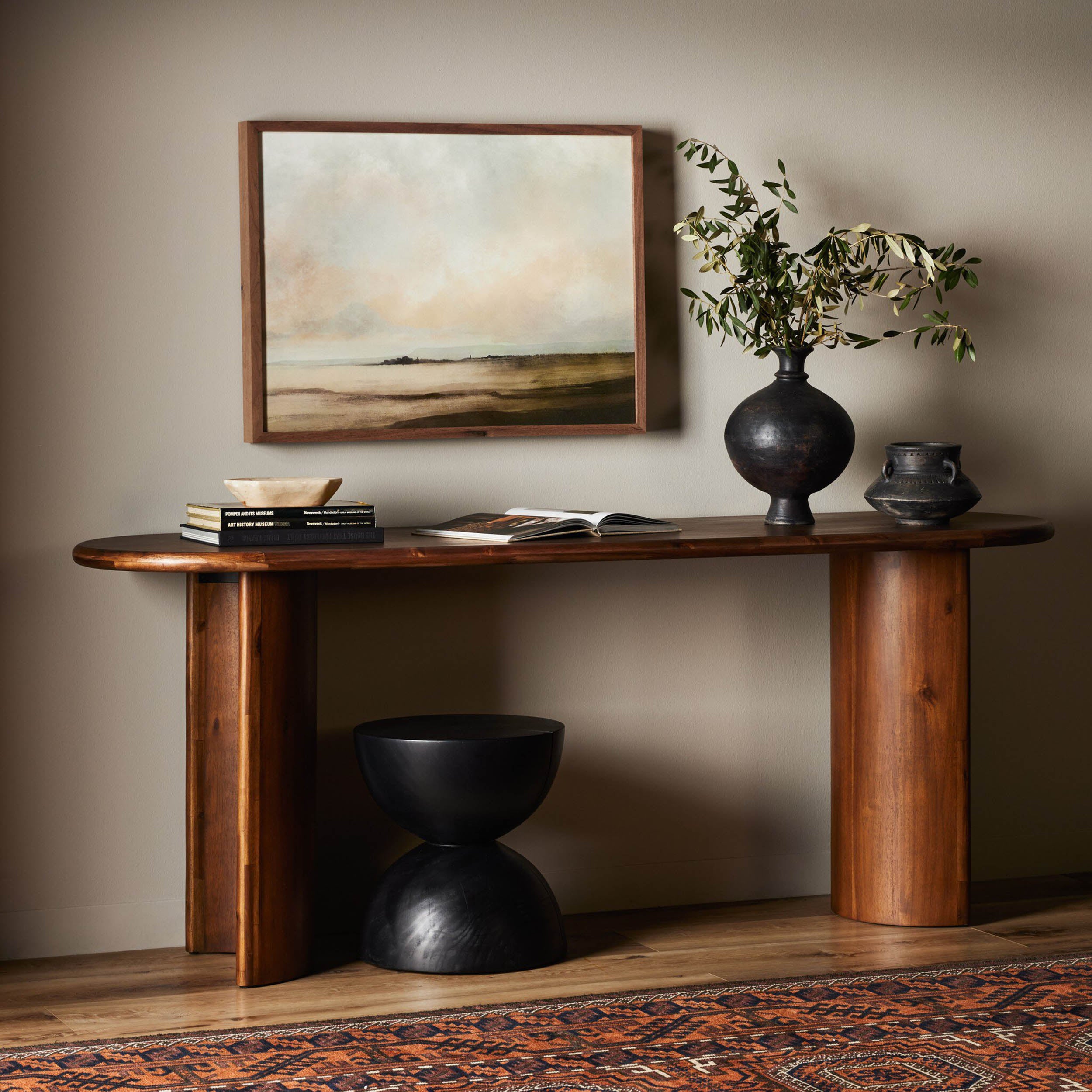 Paden Large Console Table, Seasoned Brown Acacia