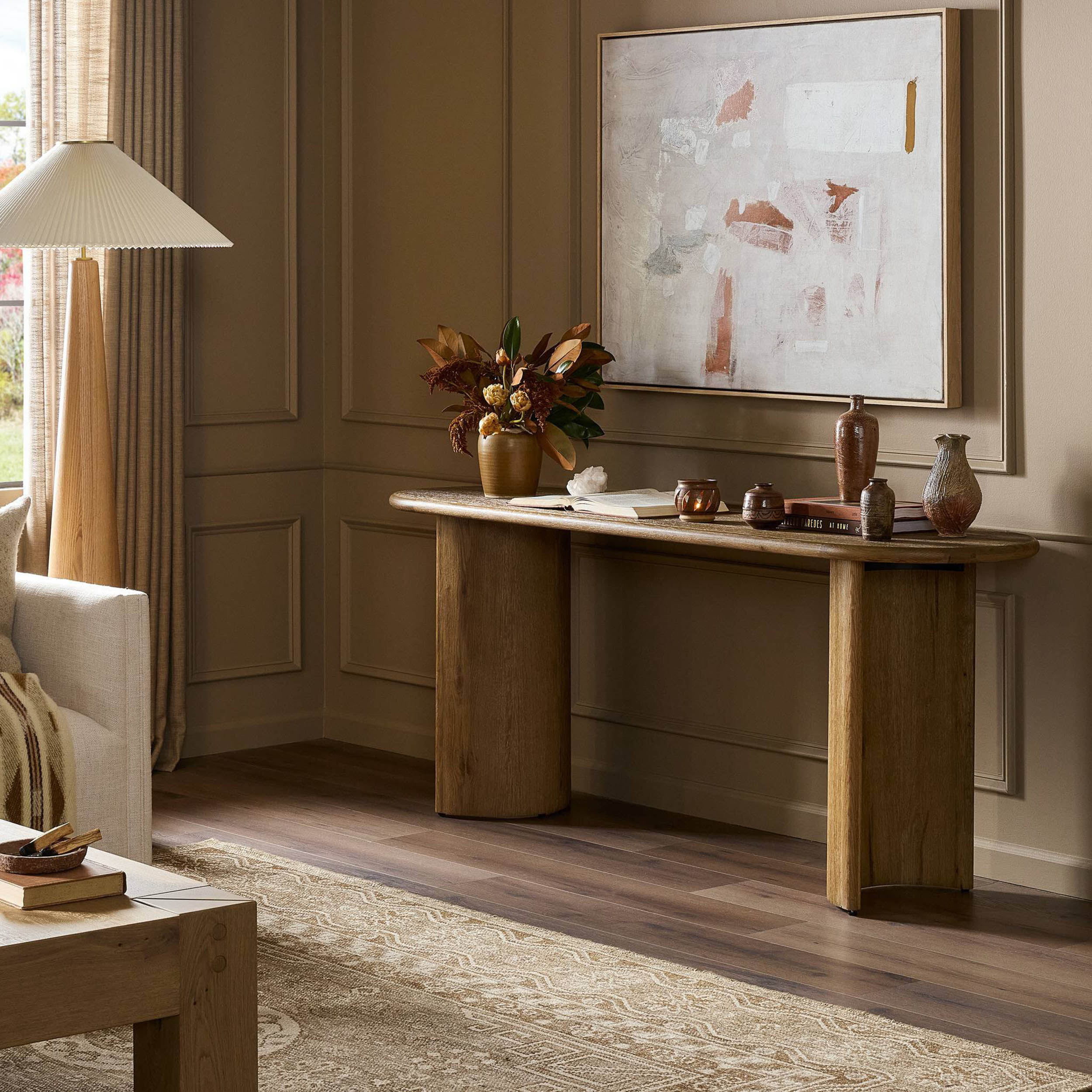 Paden Large Console Table, Worn Oak