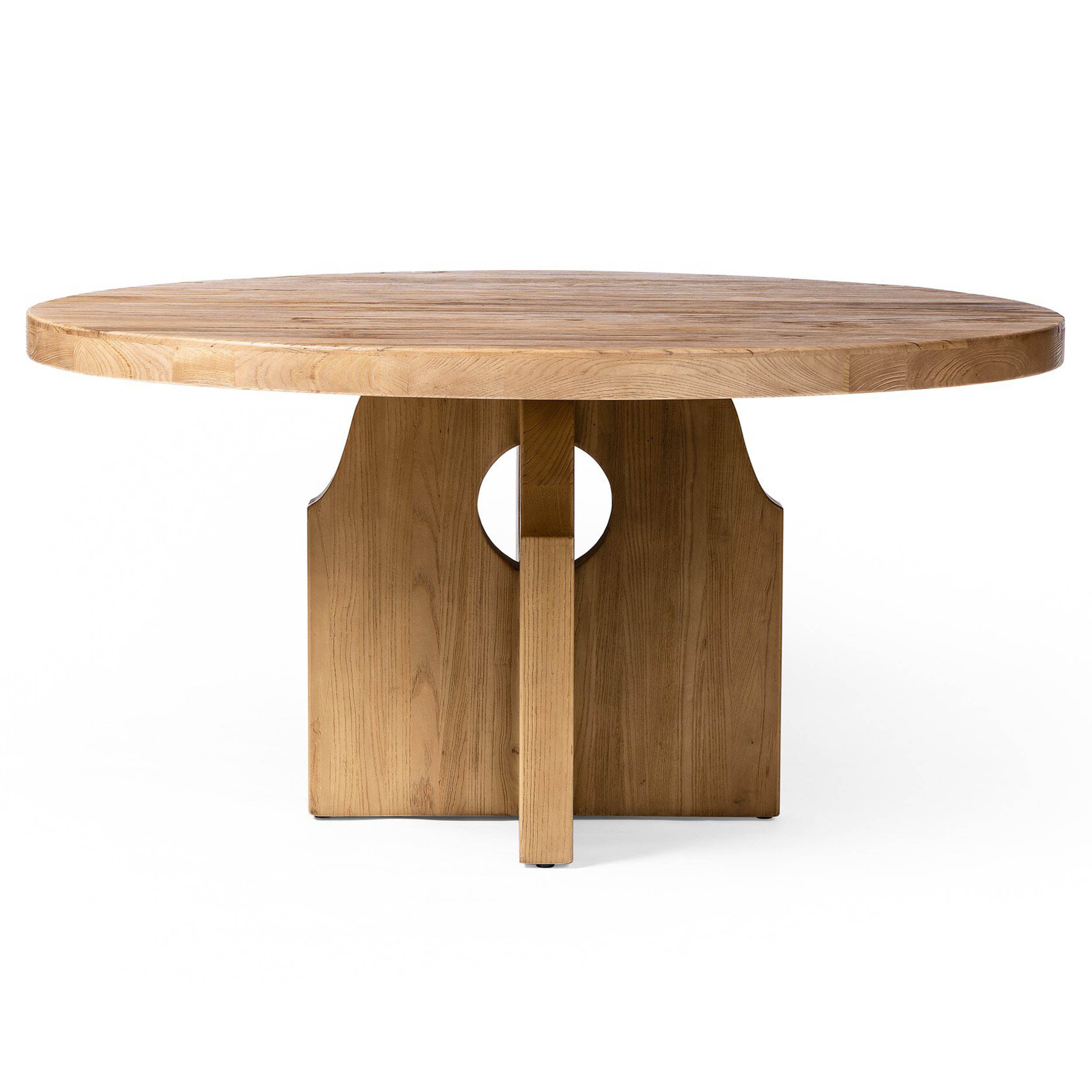 Allandale Round Dining Table, Reclaimed Natural Elm