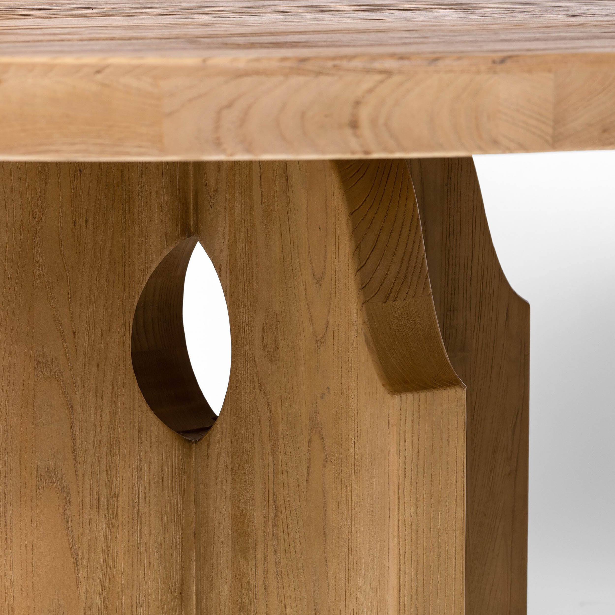 Allandale Round Dining Table, Reclaimed Natural Elm