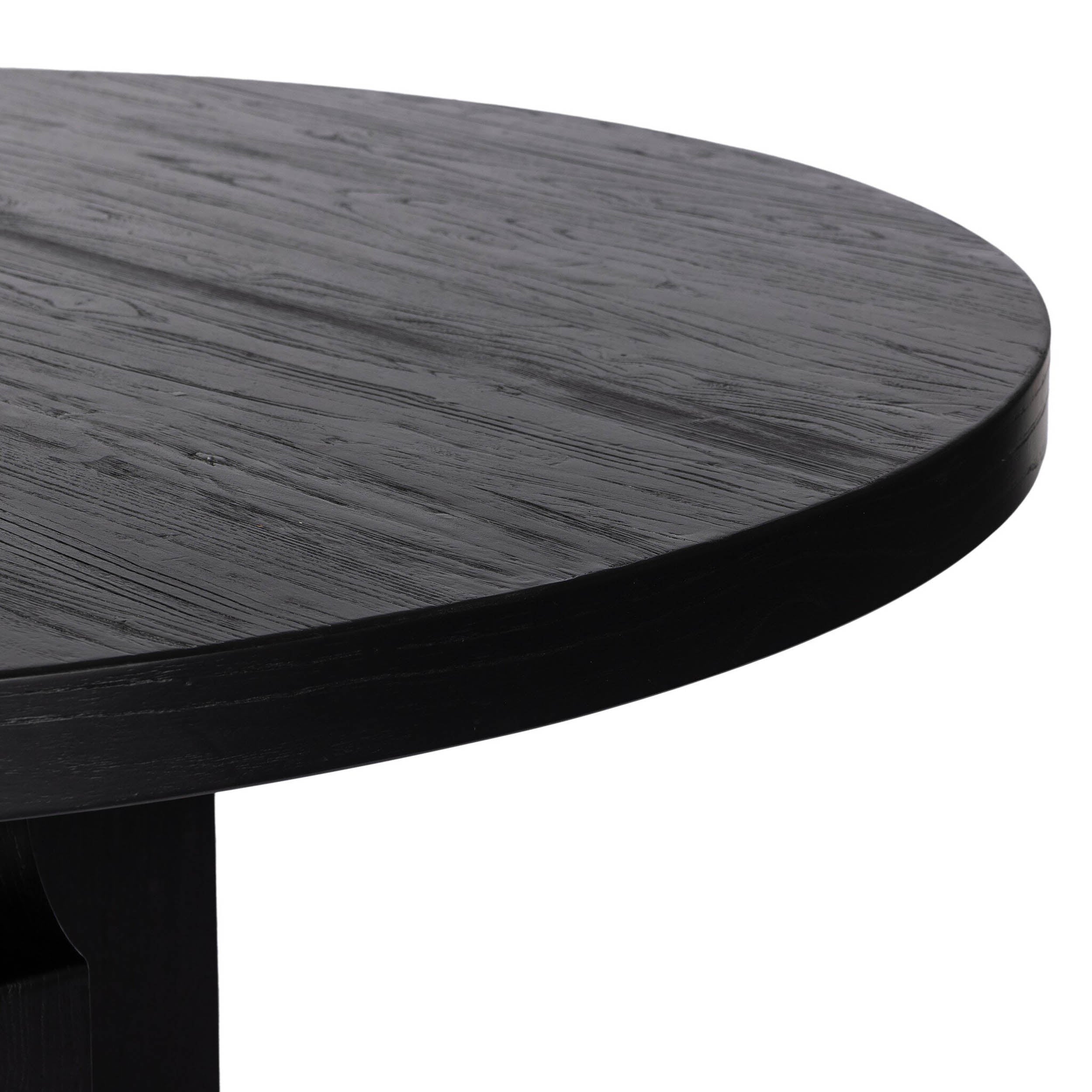 Allandale Round Dining Table, Reclaimed Black Elm