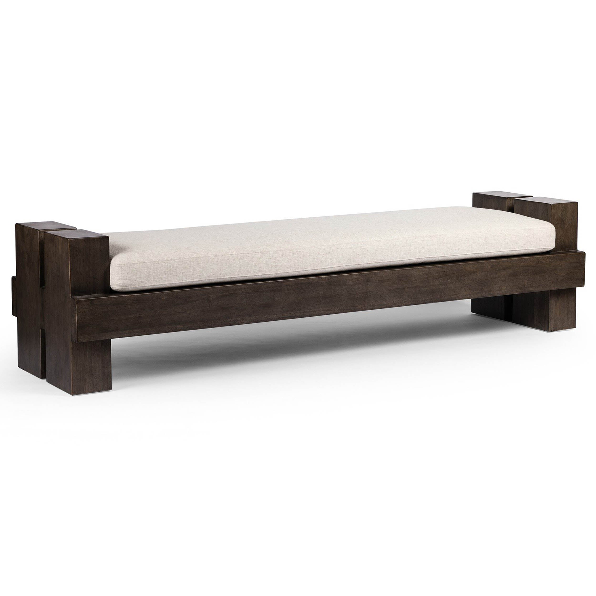 Heavy Wood Accent Bench, Alcala Cream