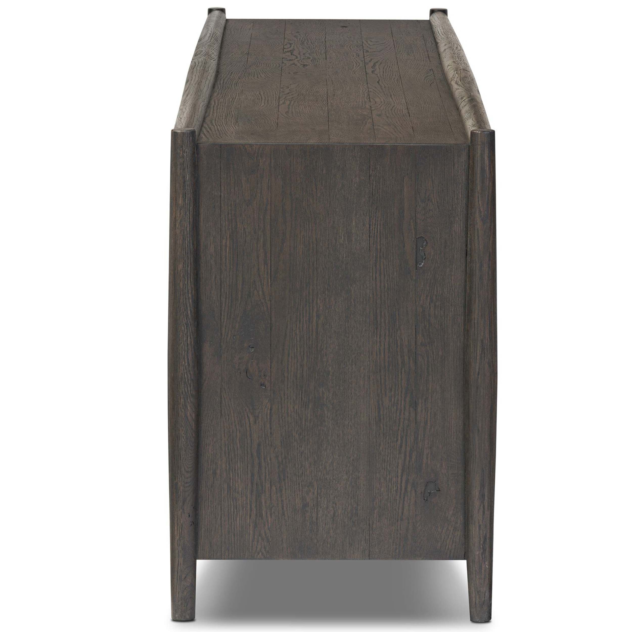 Glenview 6 Door Sideboard, Smoked Black Resawn Oak