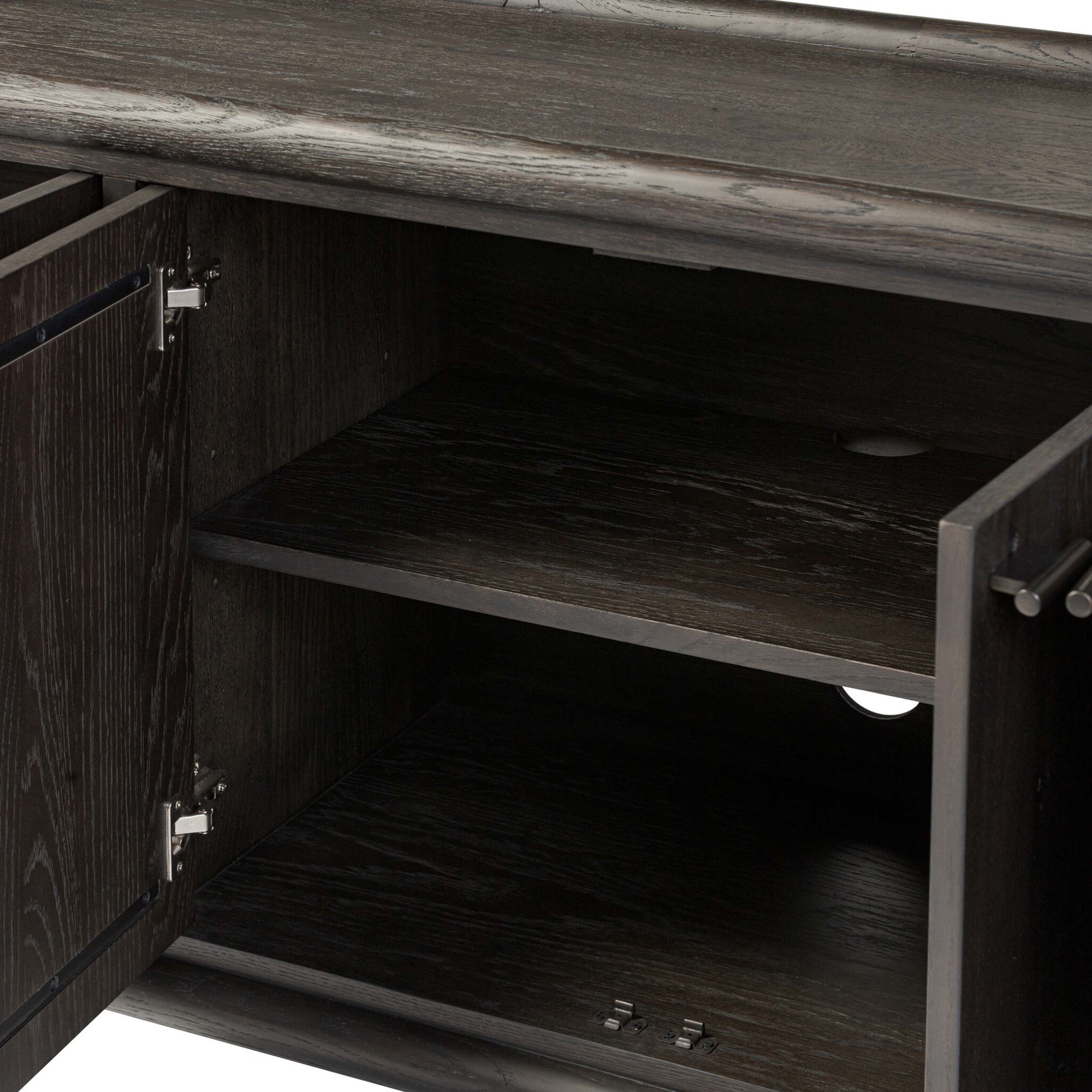 Glenview 6 Door Sideboard, Smoked Black Resawn Oak