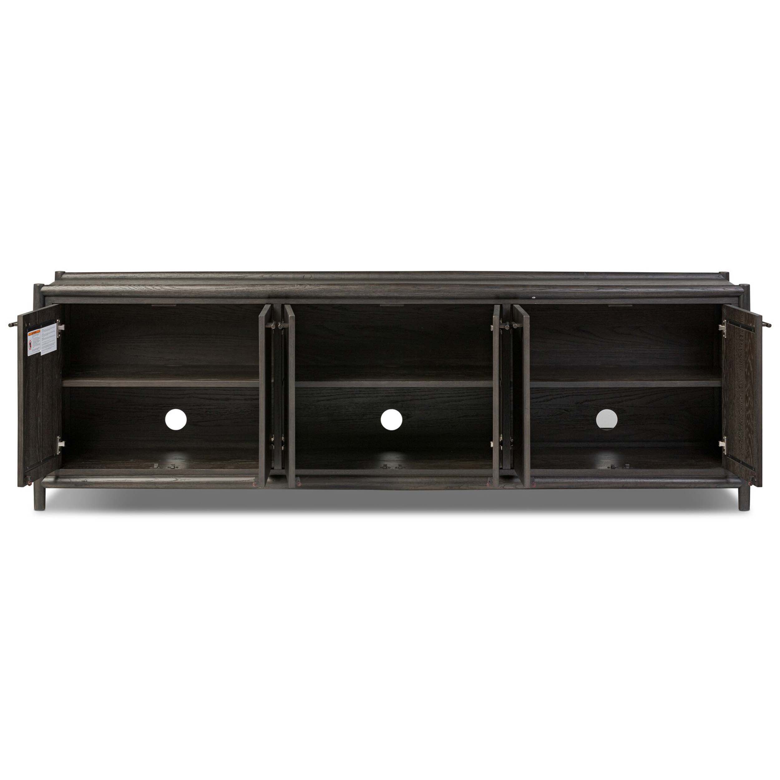 Glenview 6 Door Sideboard, Smoked Black Resawn Oak