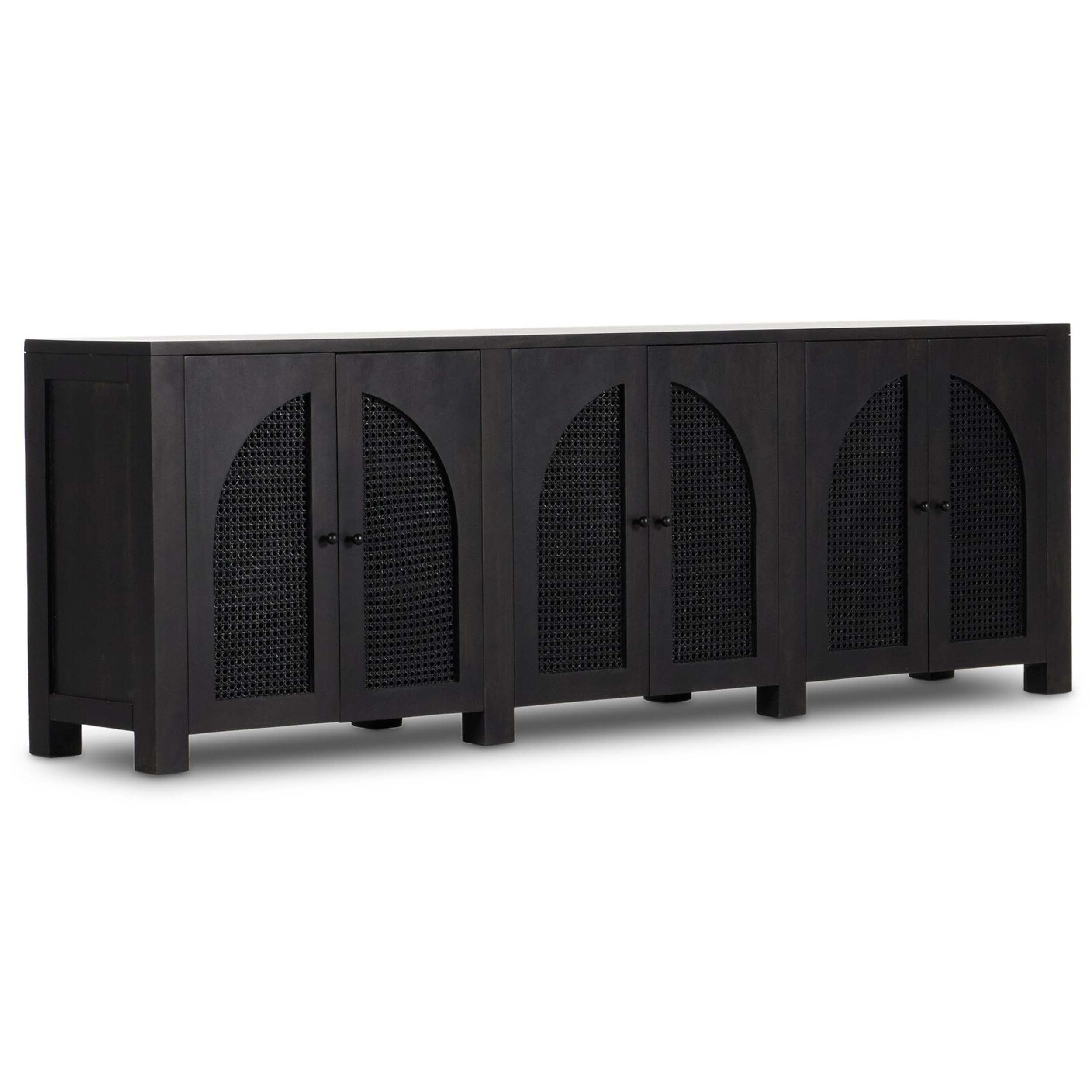 Tilda 6 Door Sideboard, Black Wash Mango