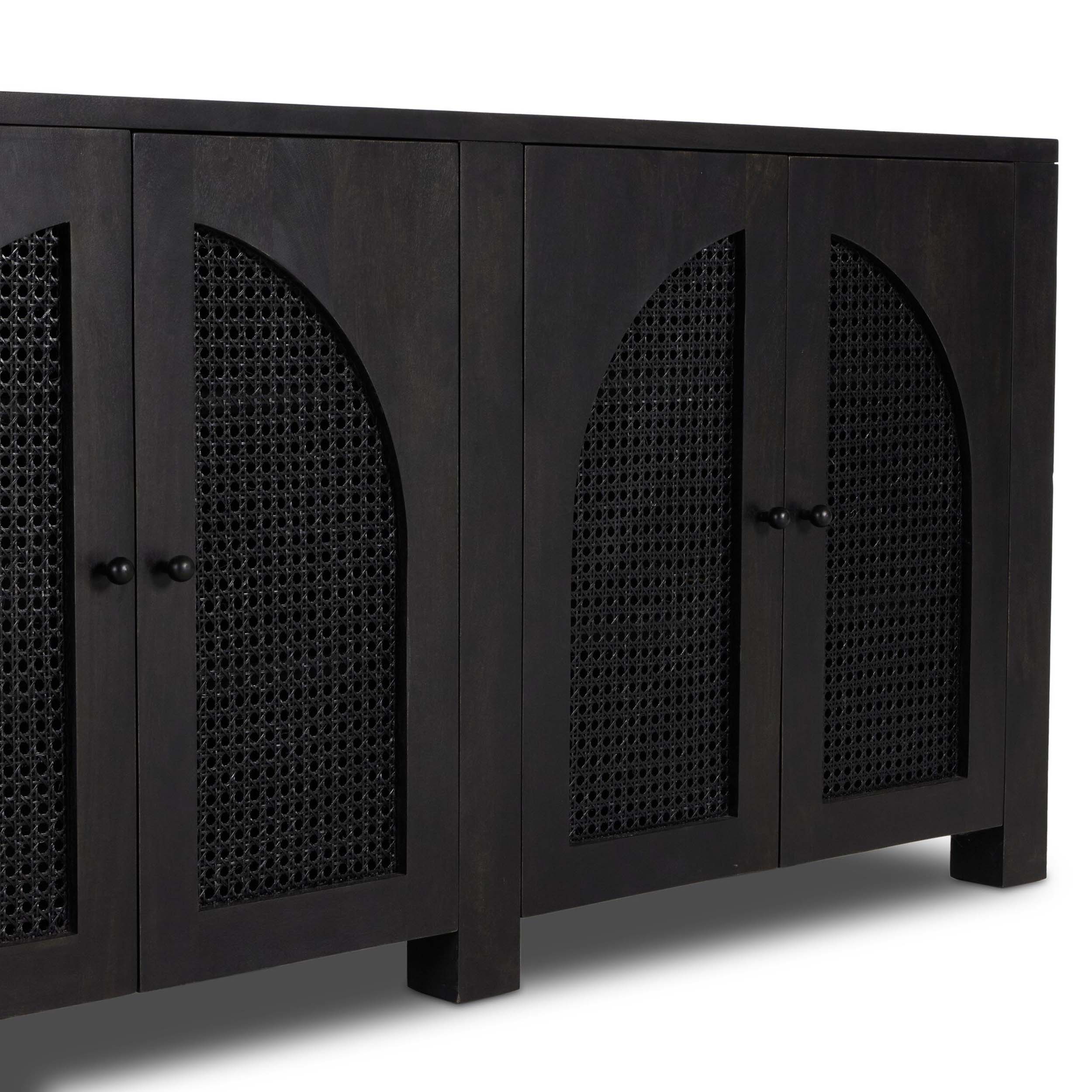 Tilda 6 Door Sideboard, Black Wash Mango
