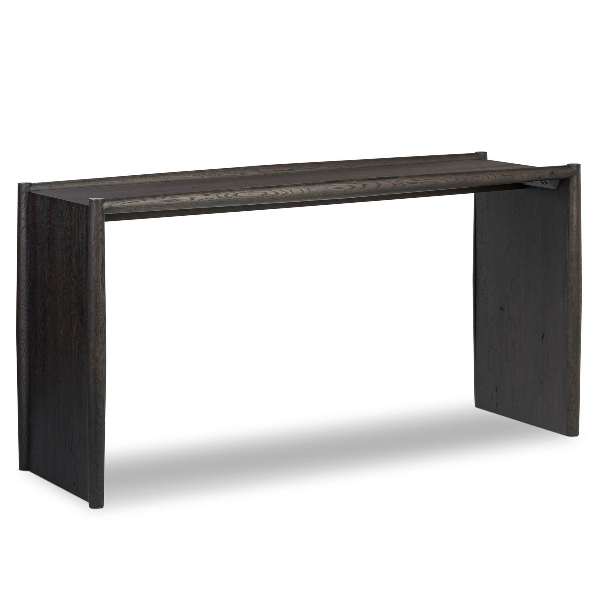 Glenview Console Table, Smoked Black Resawn Oak
