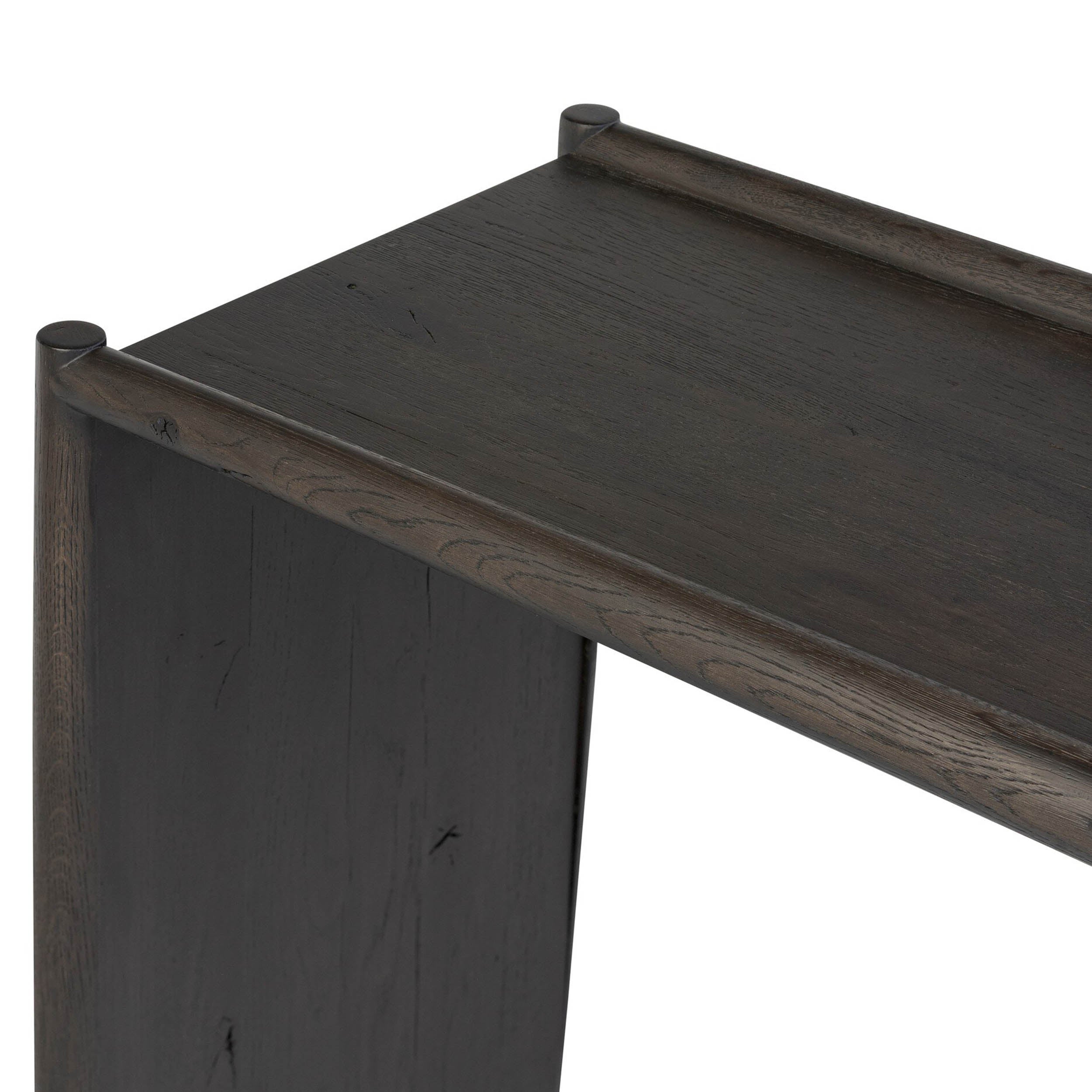 Glenview Console Table, Smoked Black Resawn Oak